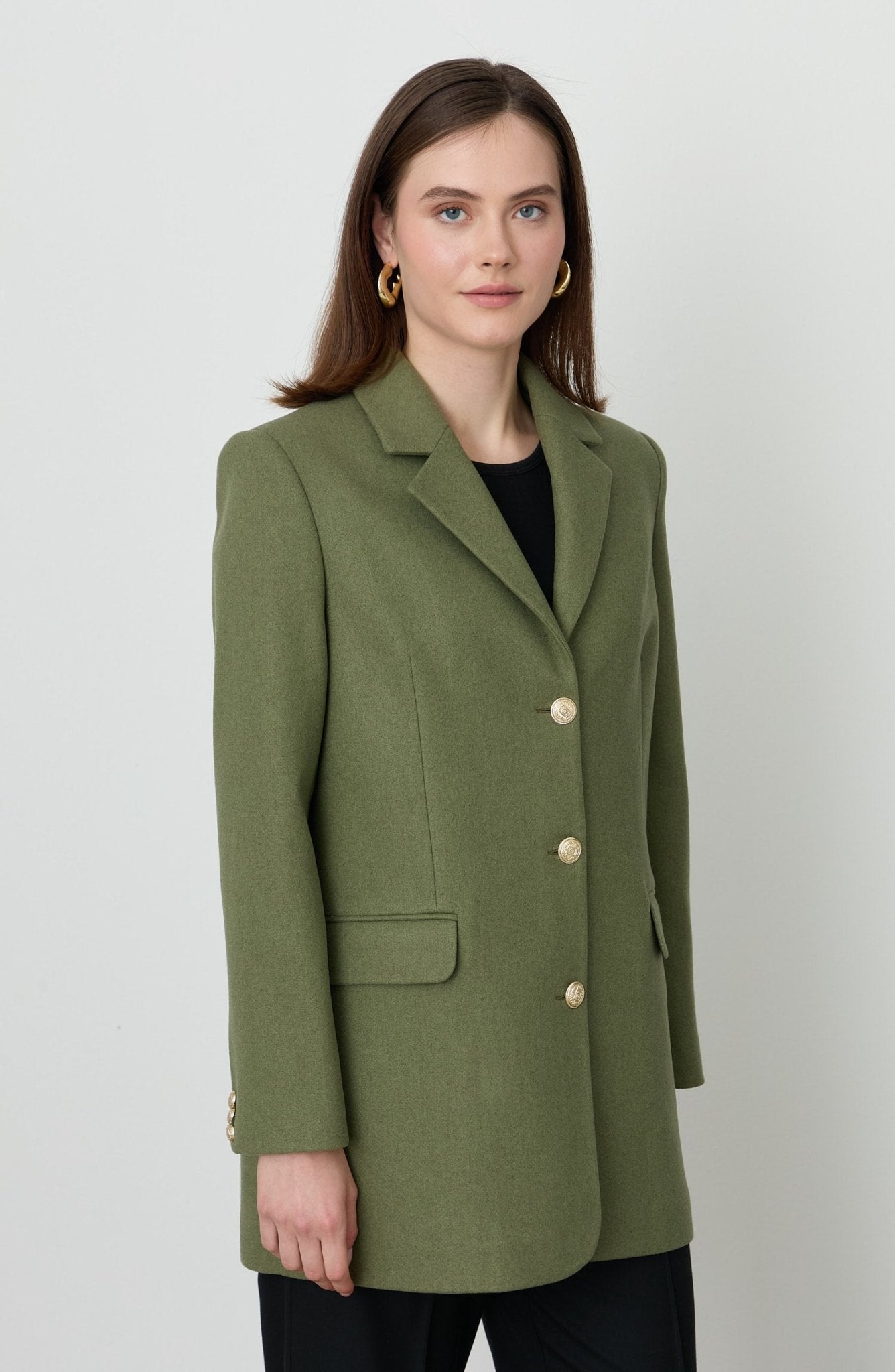 Kaşe Soft Haki Blazer Ceket - Fatma Atasoy