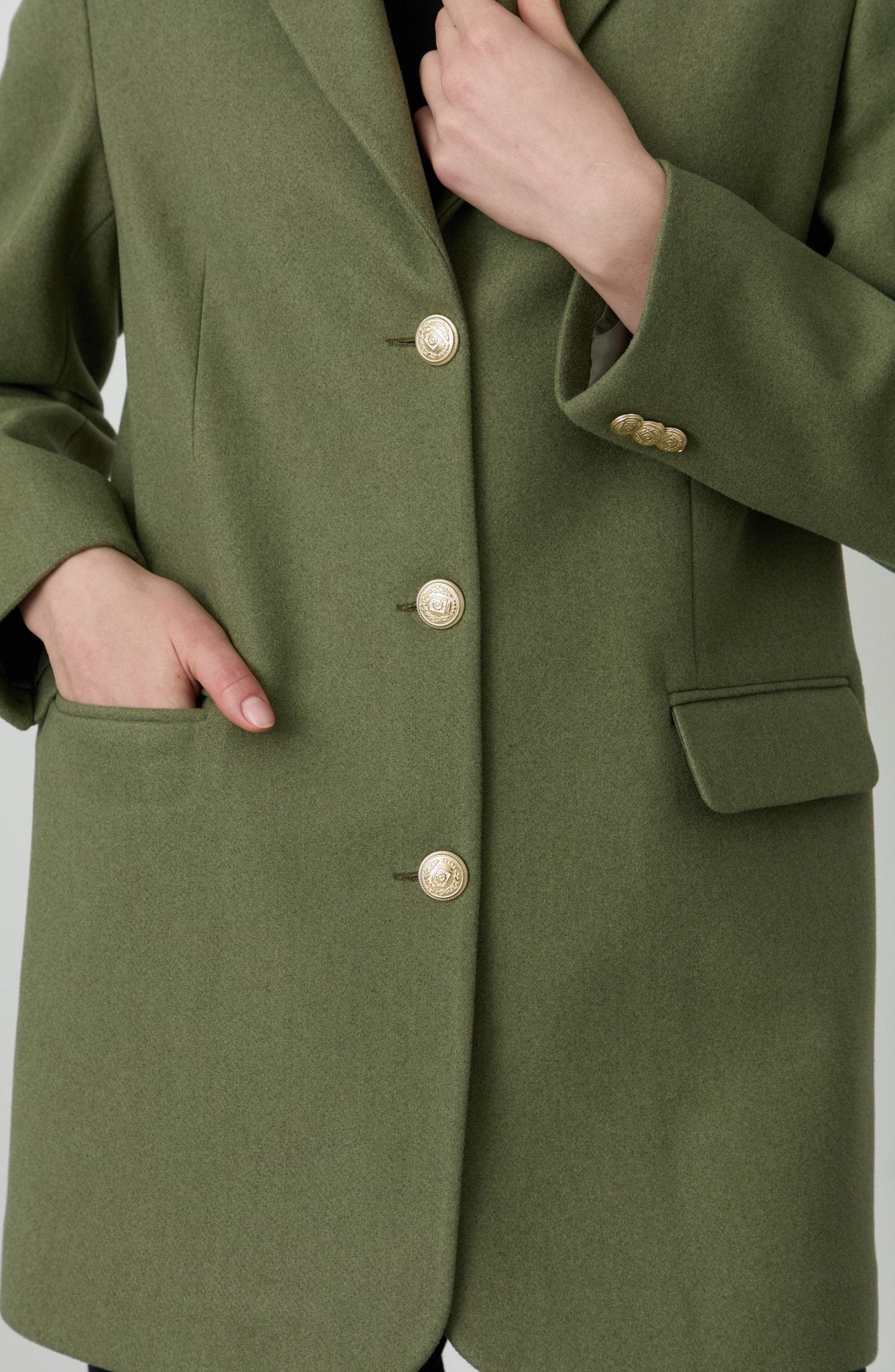Kaşe Soft Haki Blazer Ceket - Fatma Atasoy