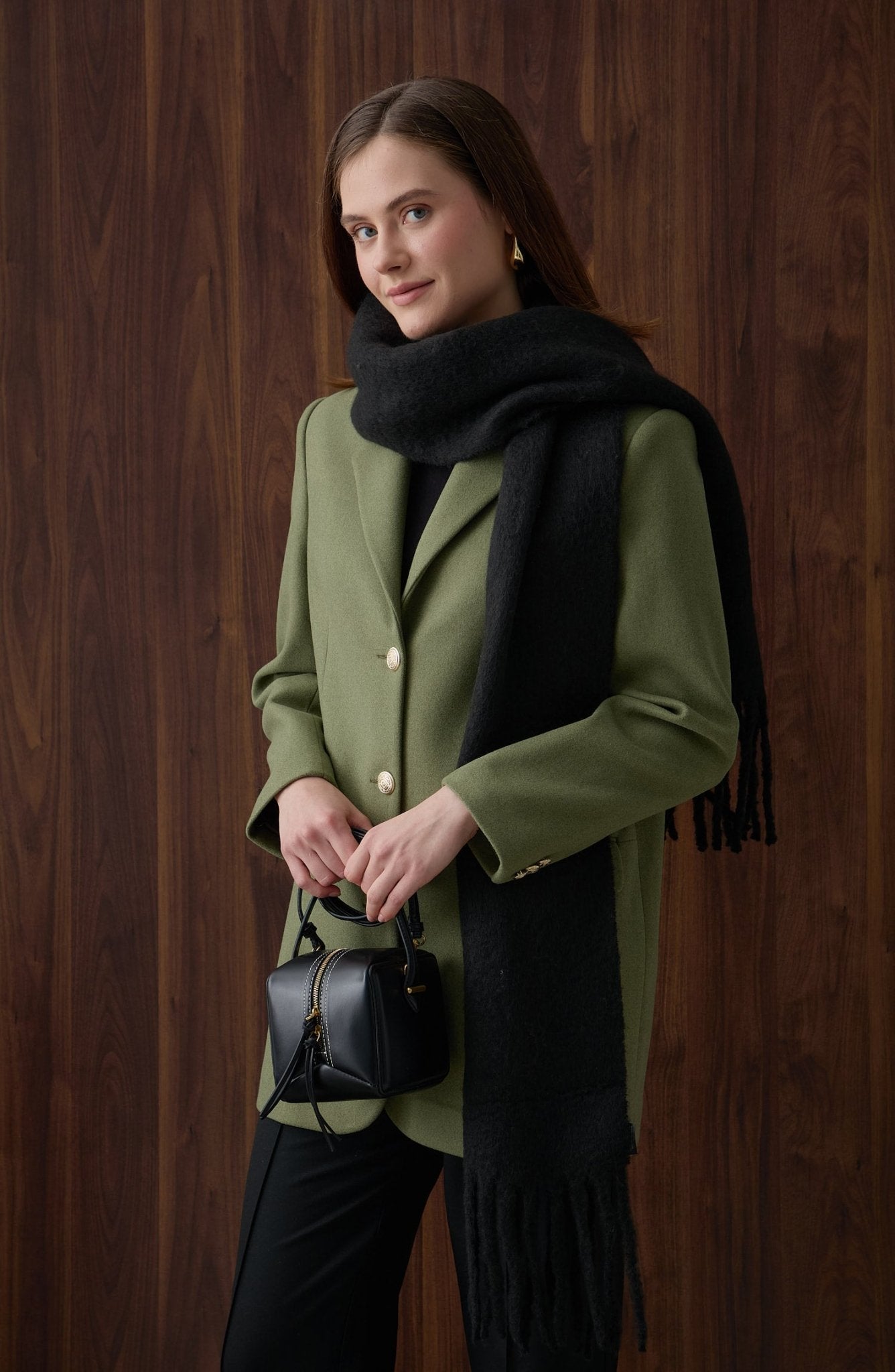 Kaşe Soft Haki Blazer Ceket - Fatma Atasoy