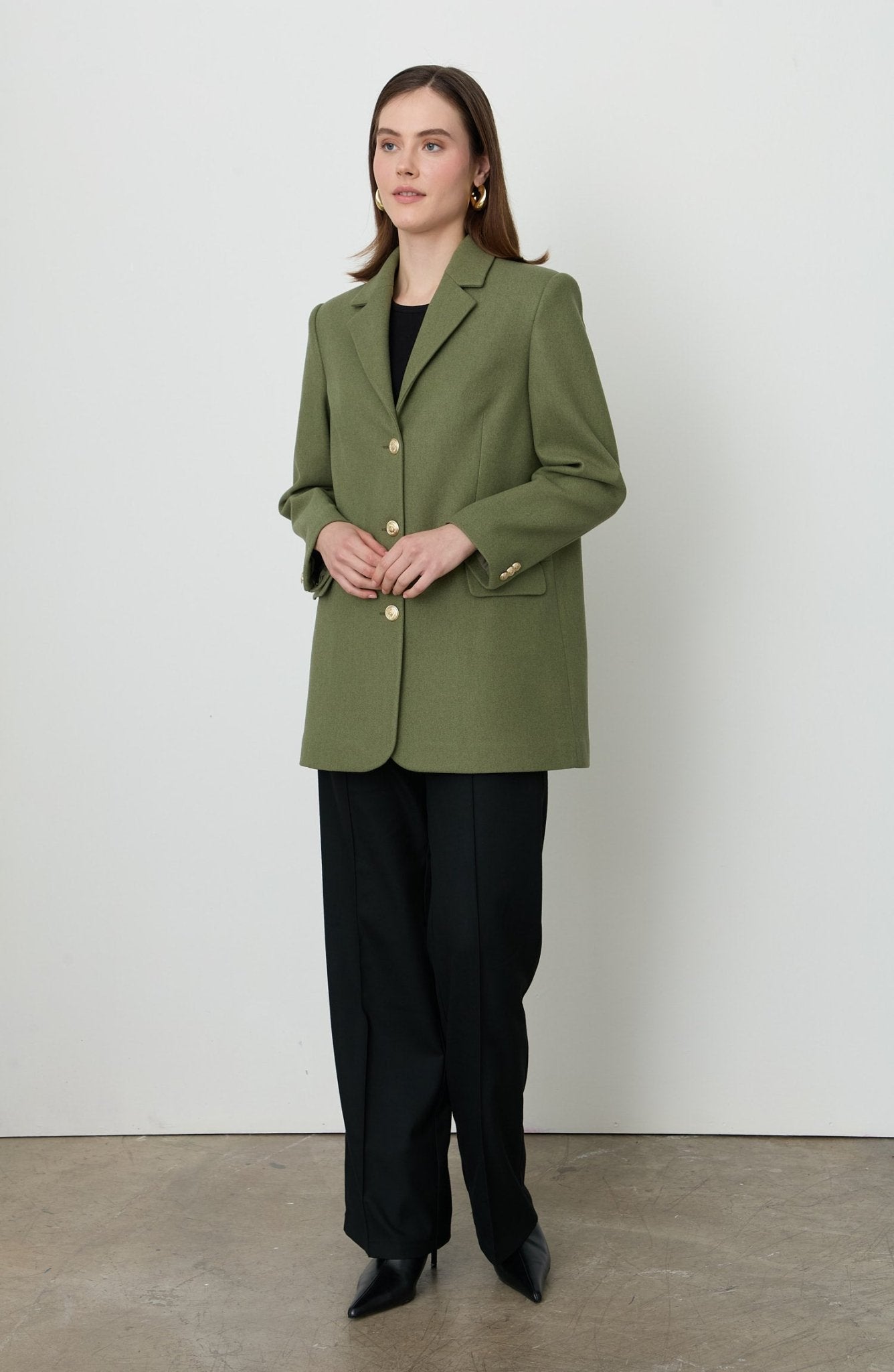 Kaşe Soft Haki Blazer Ceket - Fatma Atasoy
