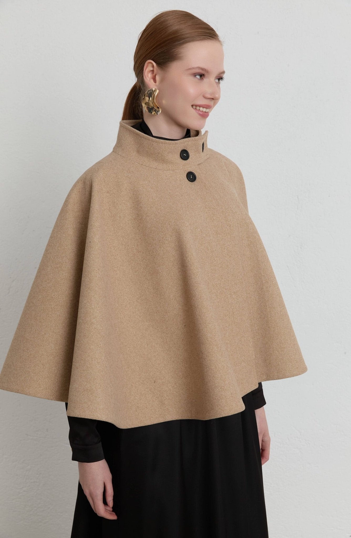 Kaşe Taş Pelerin Panço - Fatma Atasoy