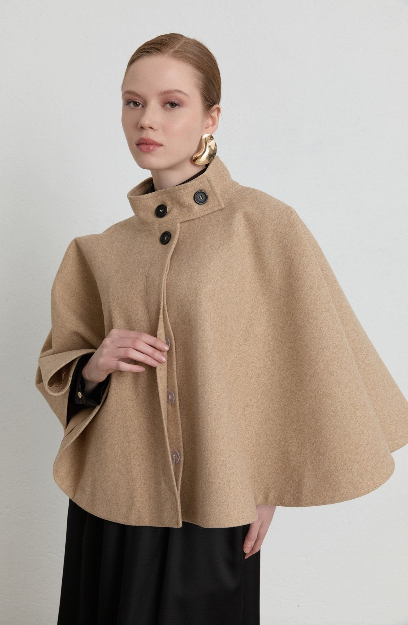 Kaşe Taş Pelerin Panço - Fatma Atasoy