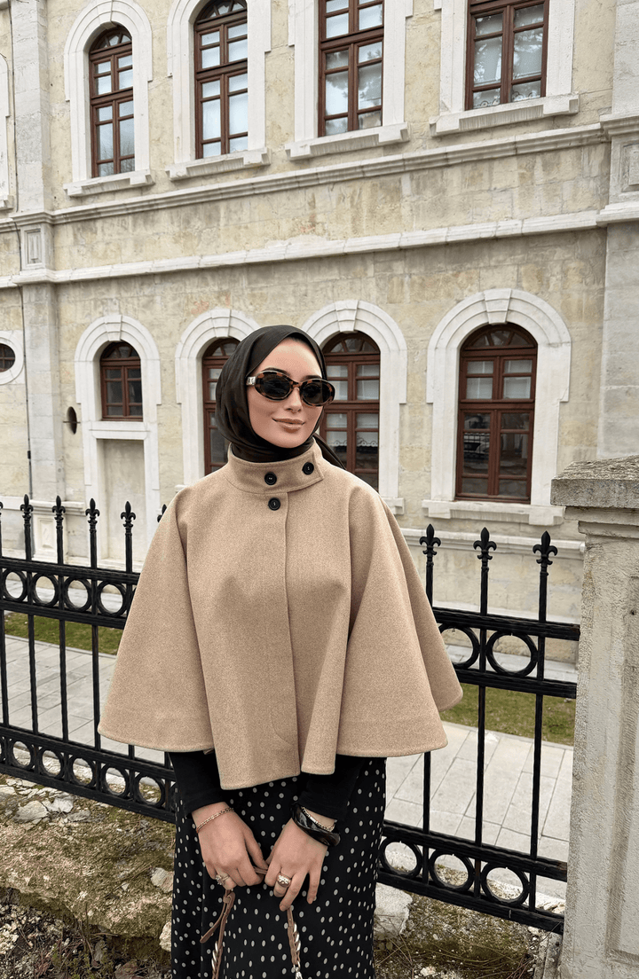 Kaşe Taş Pelerin Panço - Fatma Atasoy