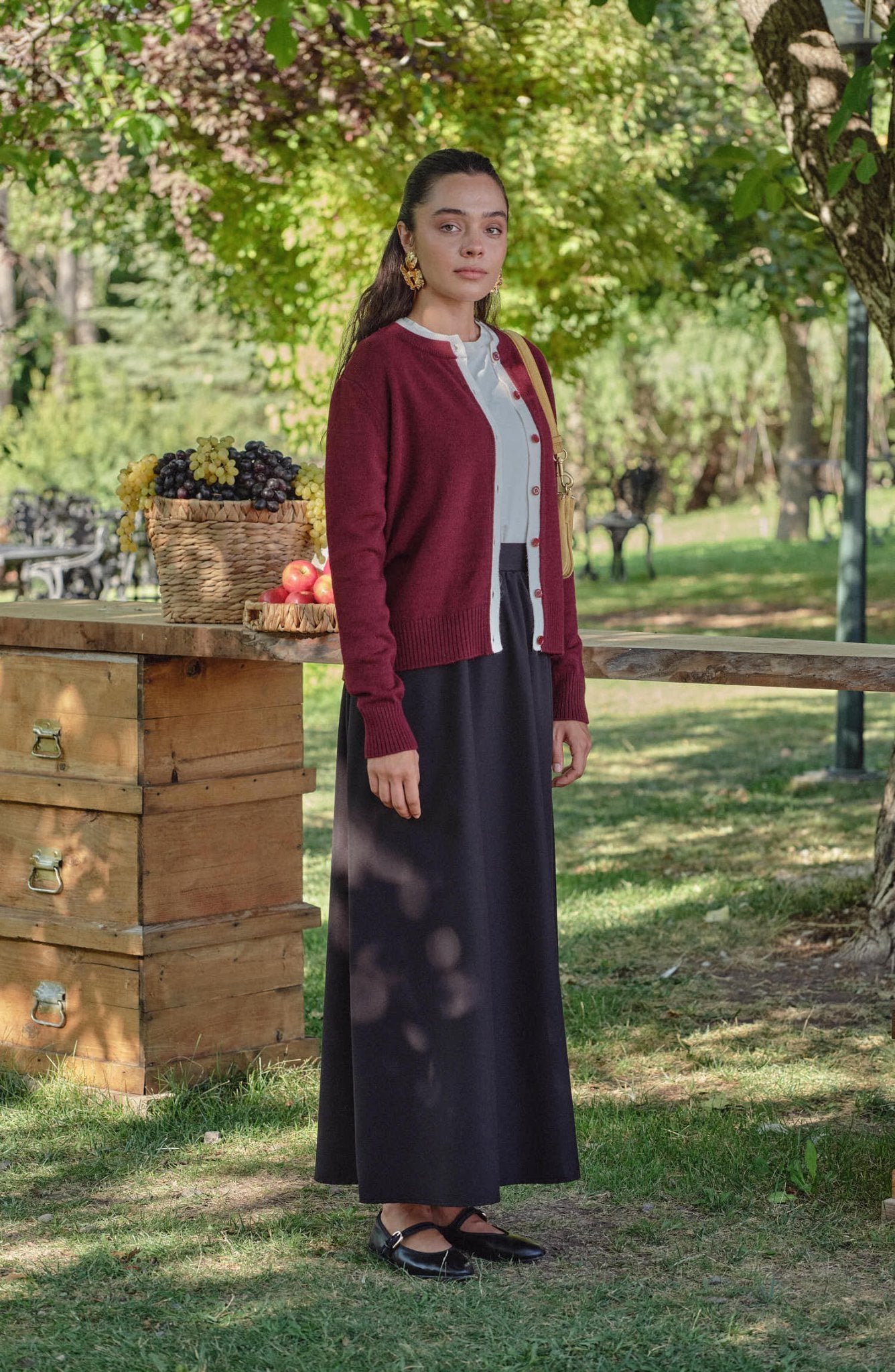 Katmanlı Kısa Bordo Triko Hırka - Fatma Atasoy