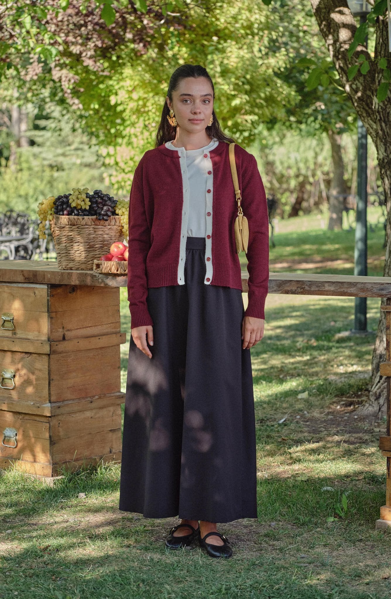 Katmanlı Kısa Bordo Triko Hırka - Fatma Atasoy
