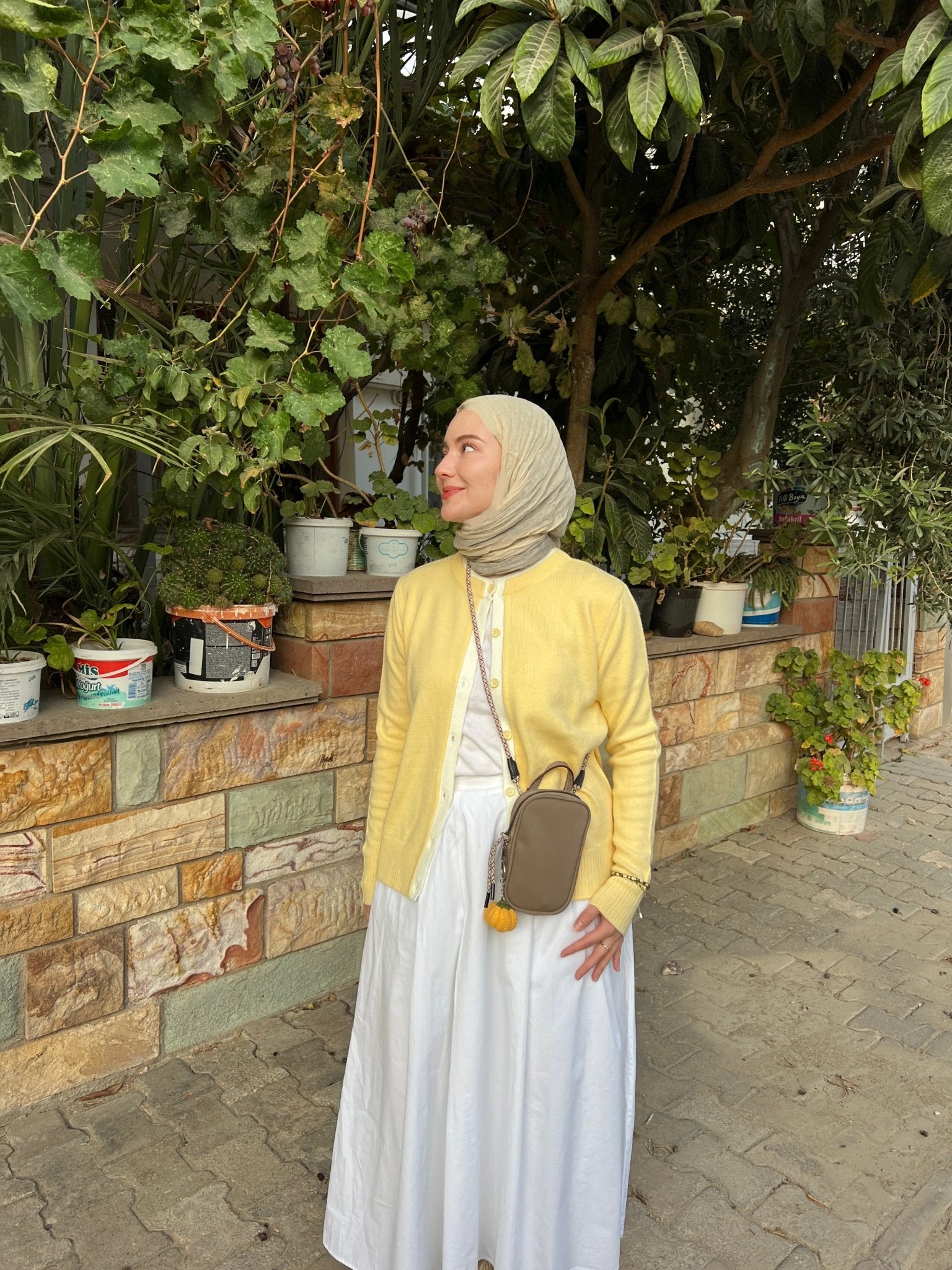 Katmanlı Kısa Butter Sarı Triko Hırka - Fatma Atasoy