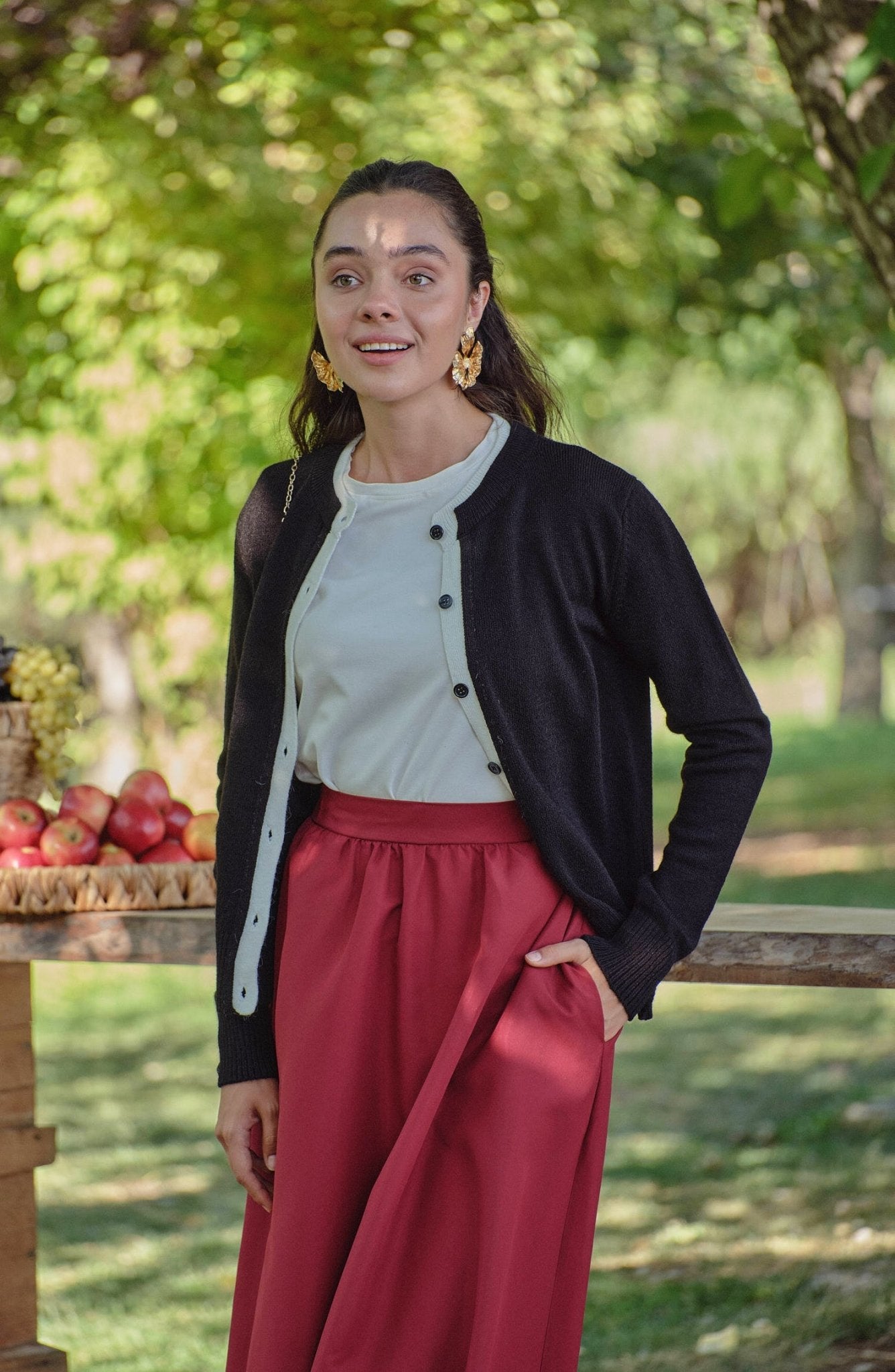 Katmanlı Kısa Siyah Triko Hırka - Fatma Atasoy