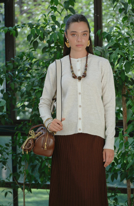 Katmanlı Kısa Taş Triko Hırka - Fatma Atasoy