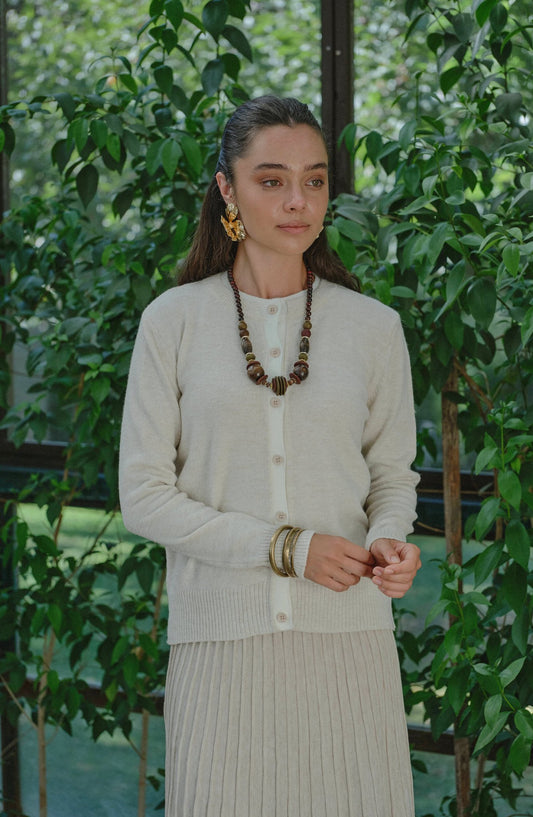 Katmanlı Kısa Taş Triko Hırka - Fatma Atasoy