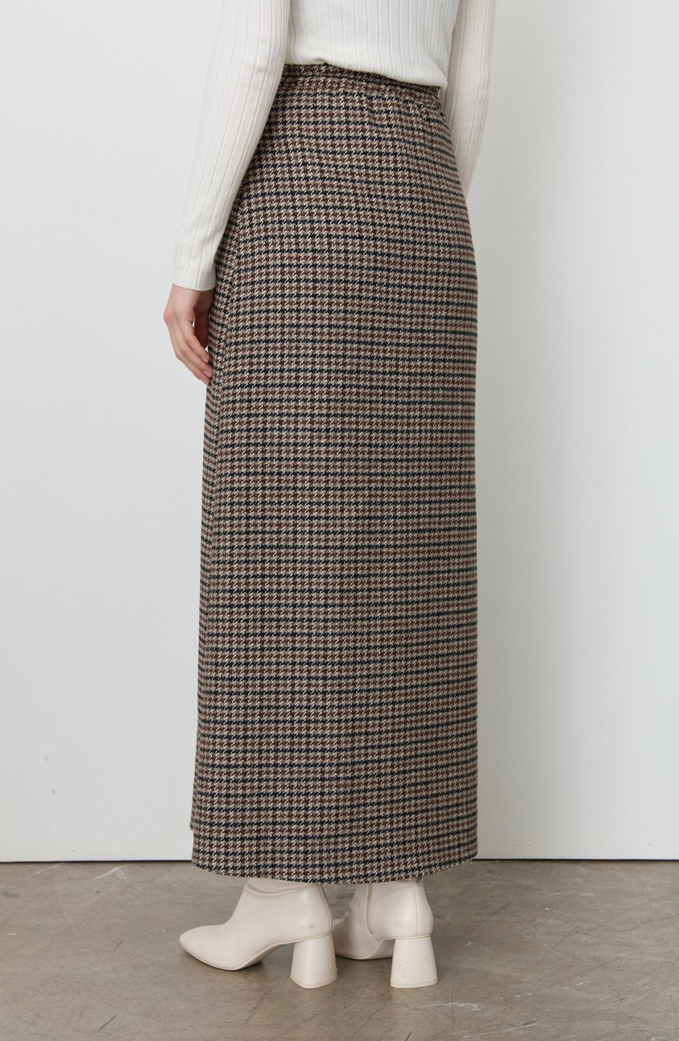 Kazayağı Yelek Etek Takım Kahve - Fatma Atasoy