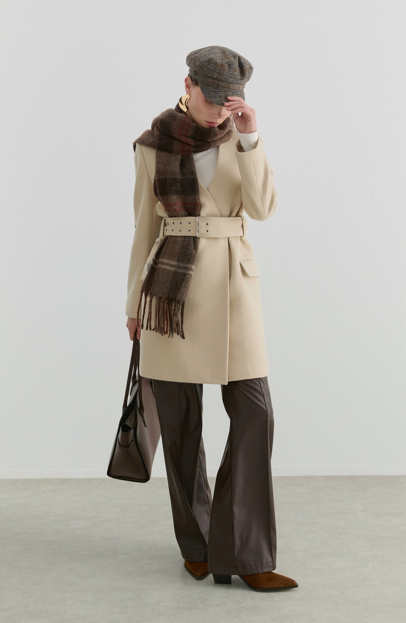 Kemerli Taş Kaşmir Ceket Kaban - Fatma Atasoy