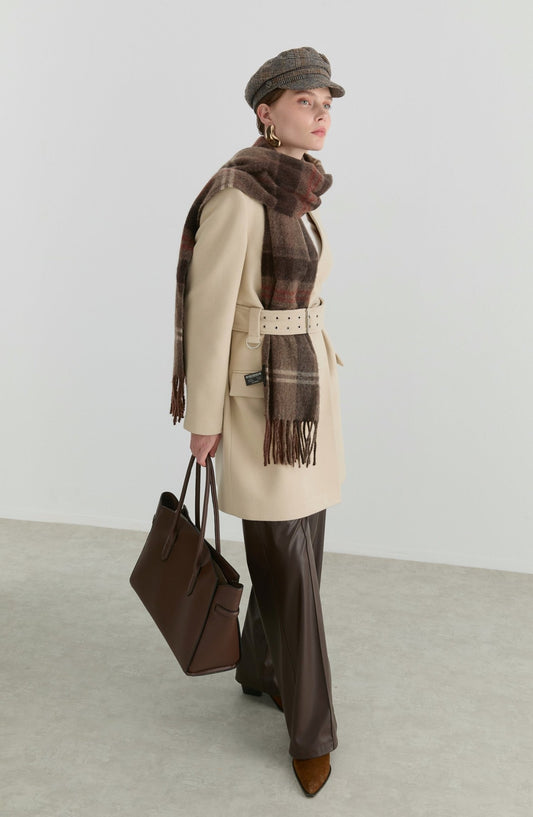 Kemerli Taş Kaşmir Ceket Kaban - Fatma Atasoy