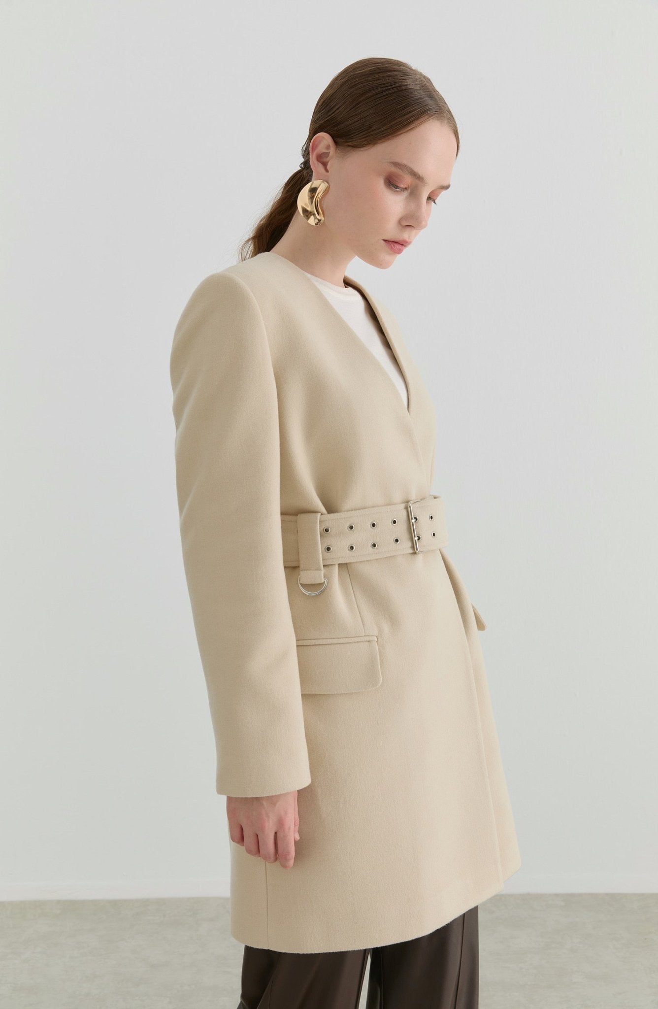 Kemerli Taş Kaşmir Ceket Kaban - Fatma Atasoy