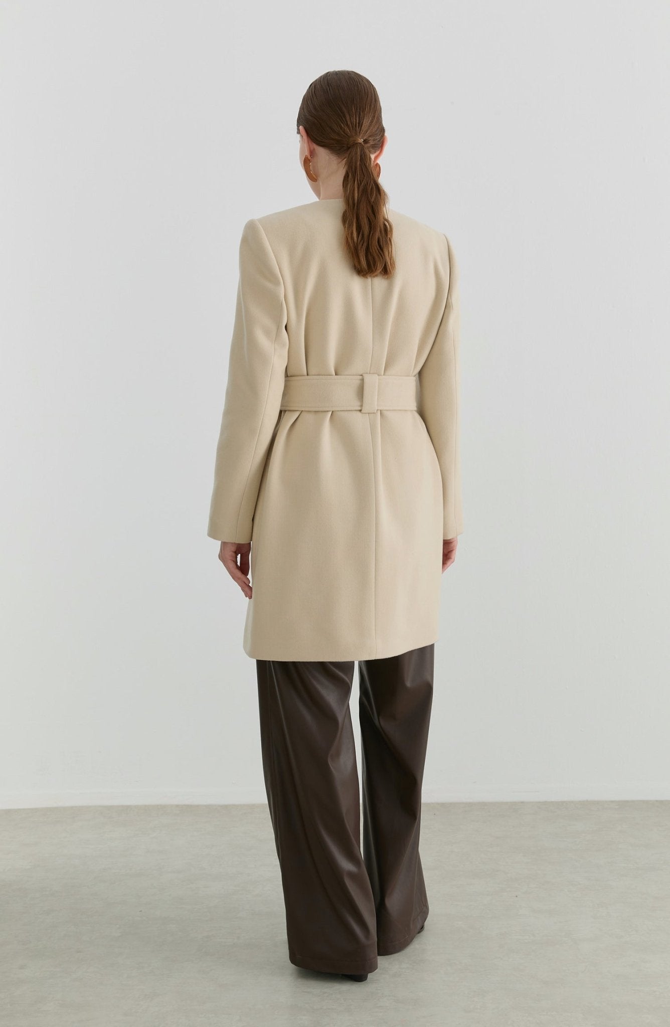 Kemerli Taş Kaşmir Ceket Kaban - Fatma Atasoy