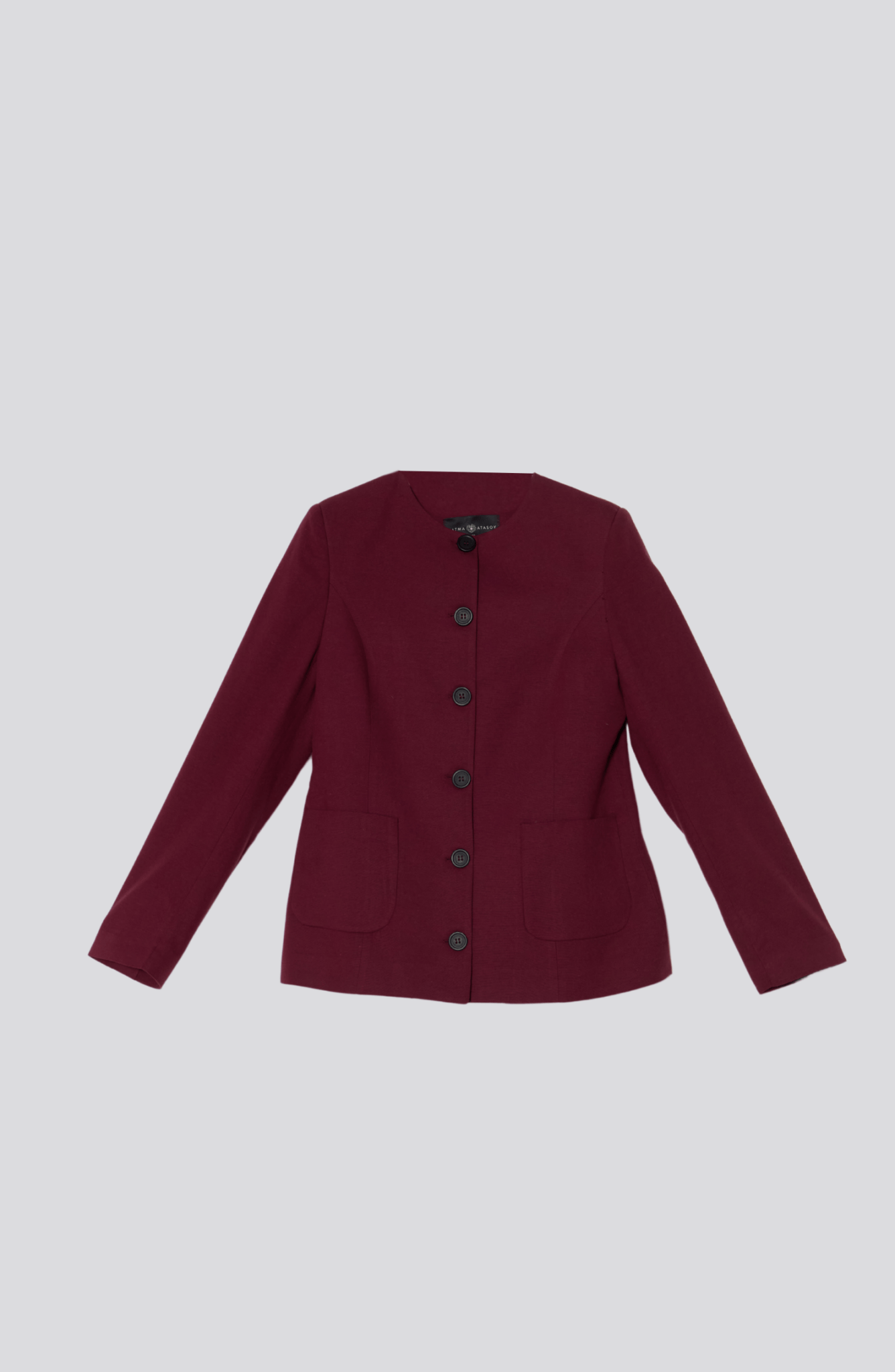 Keten Bordo Kuplu Ceket - Fatma Atasoy