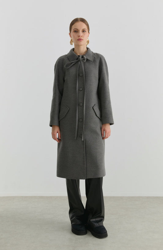 Kore Gri Kaşmir Kaban - Fatma Atasoy