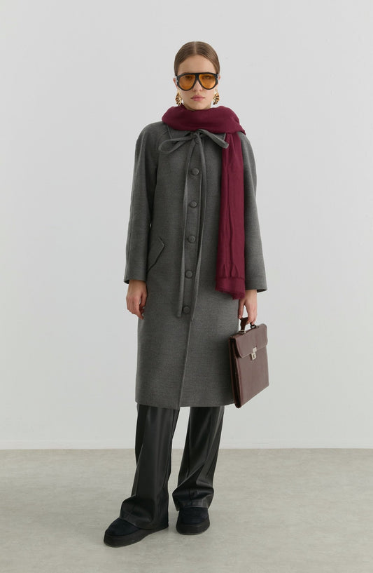 Kore Gri Kaşmir Kaban - Fatma Atasoy