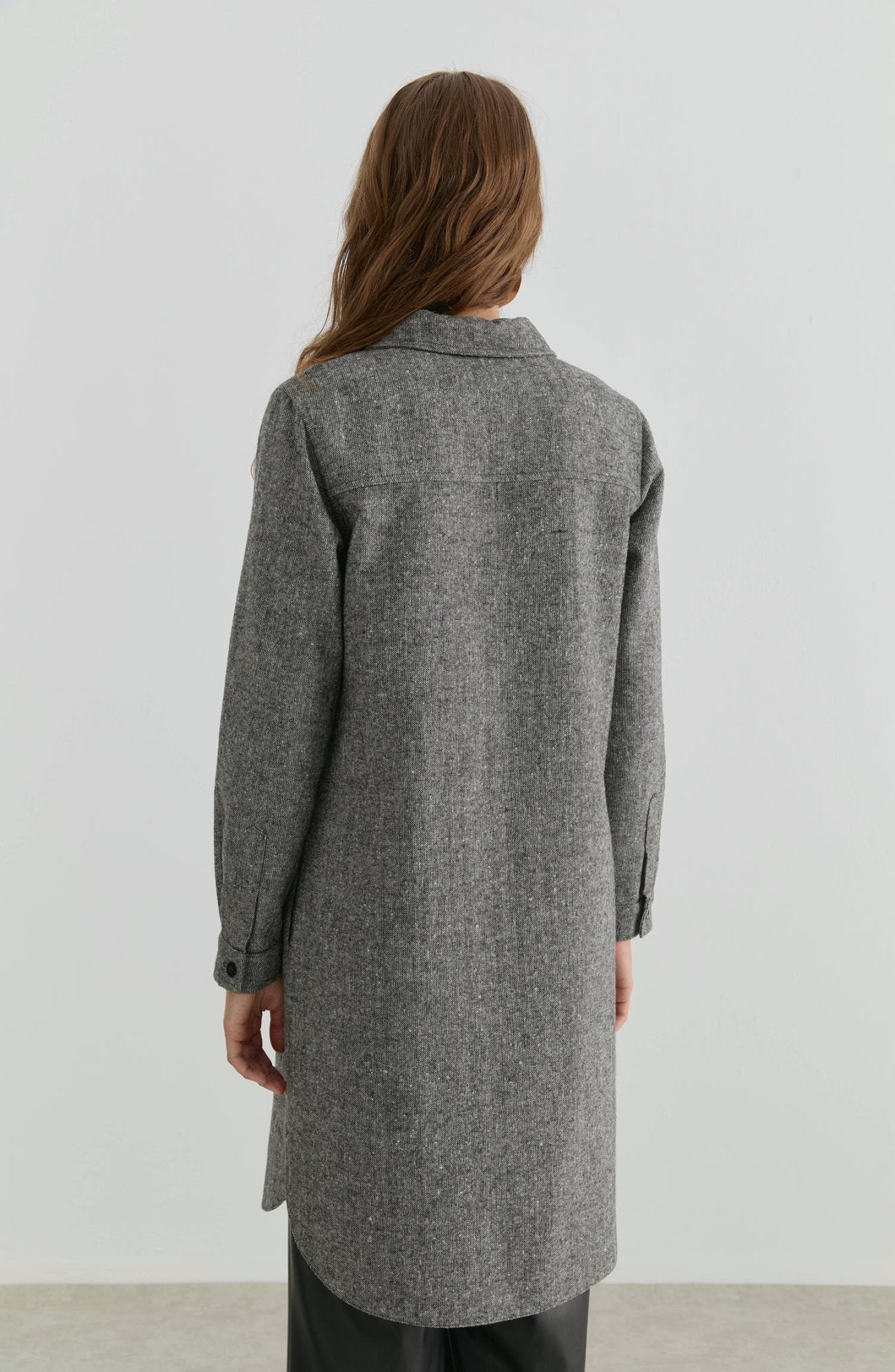 Körük Cepli Siyah Tüvit Gömlek Ceket - Fatma Atasoy