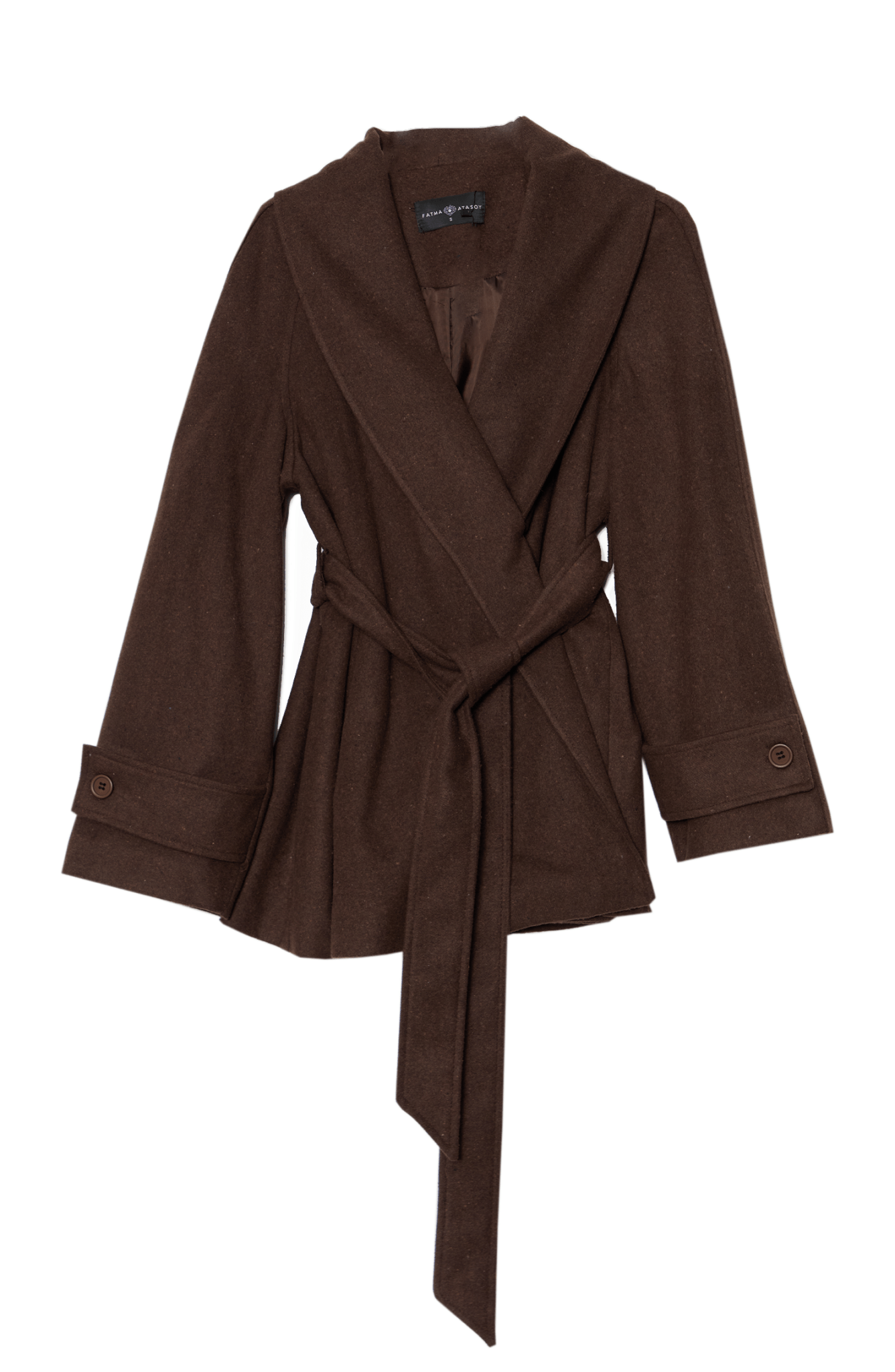 Kruvaze Acı Kahve Midi Ceket Kaban - Fatma Atasoy