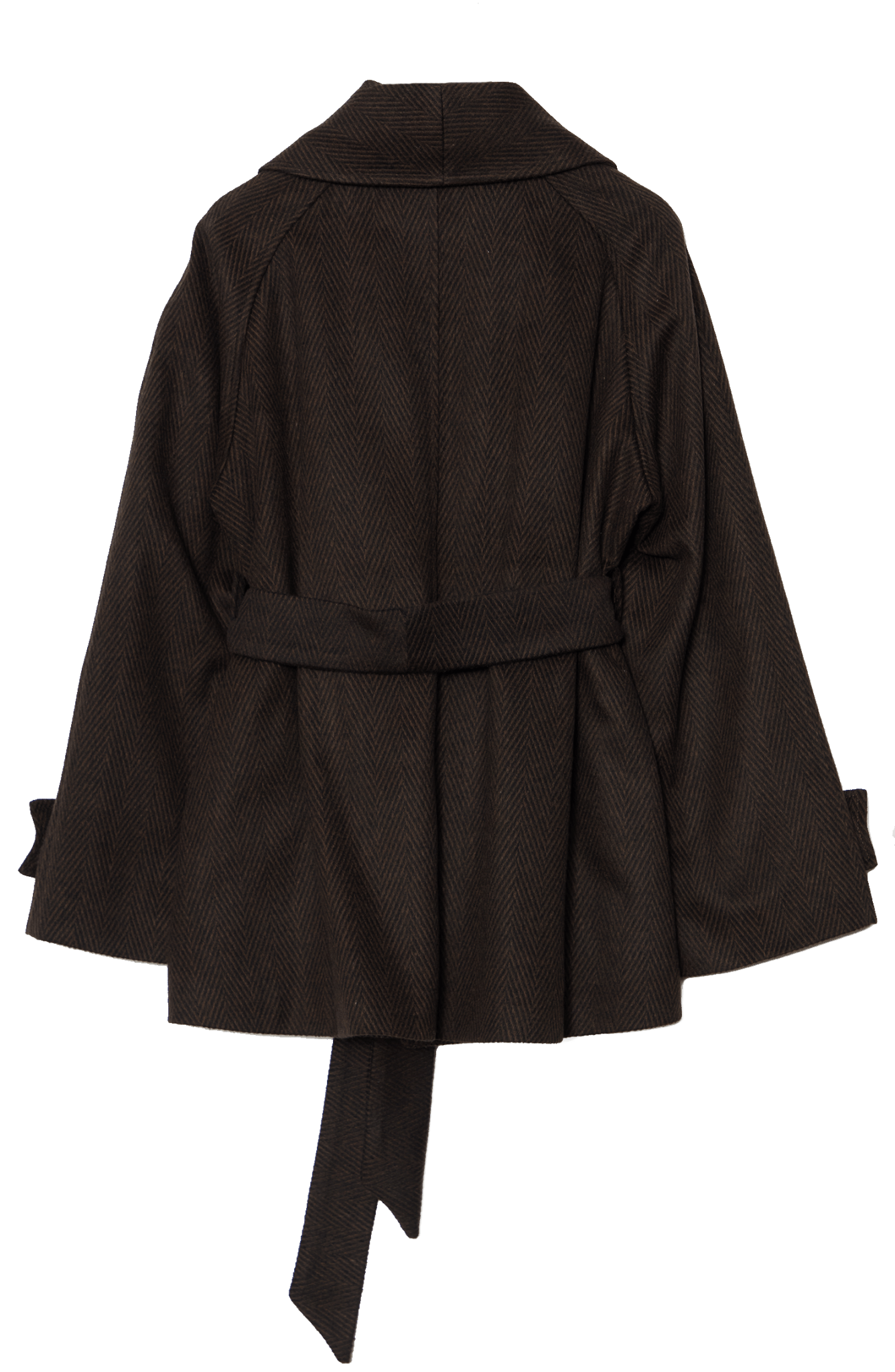 Kruvaze Taba Balıksırtı Midi Ceket Kaban - Fatma Atasoy