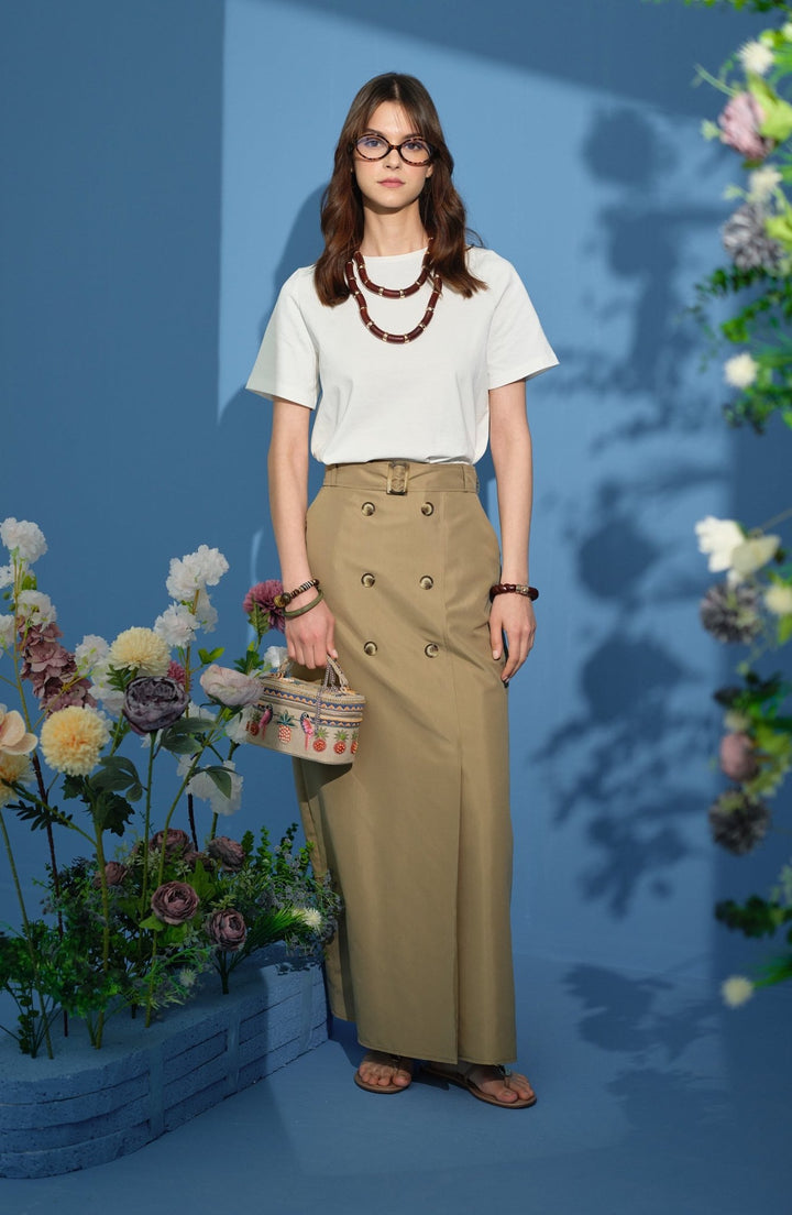 Kruvaze Trenç Sütlü Kahve Etek - Fatma Atasoy