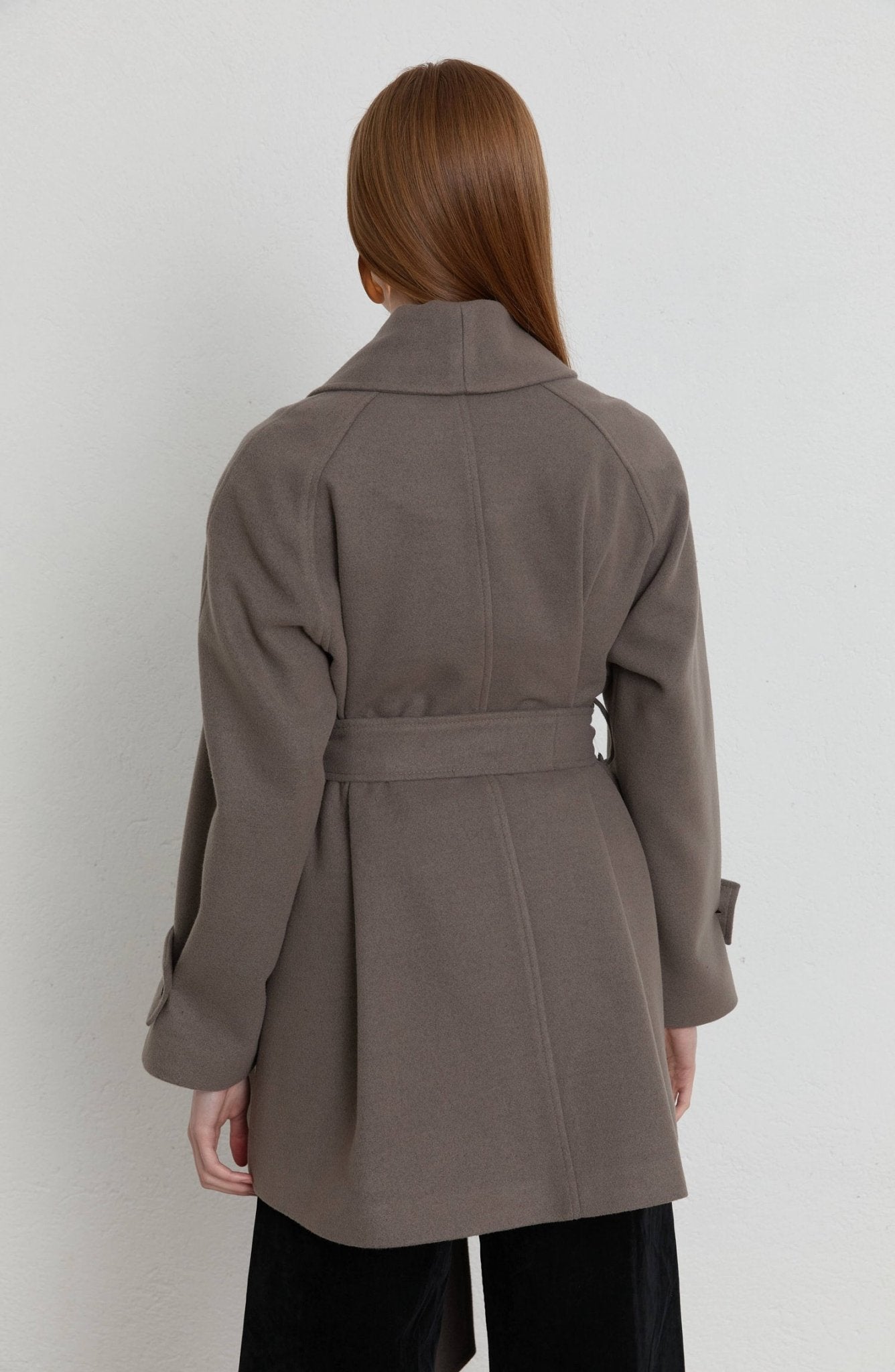 Kruvaze Vizon Kaşe Ceket Kaban - Fatma Atasoy