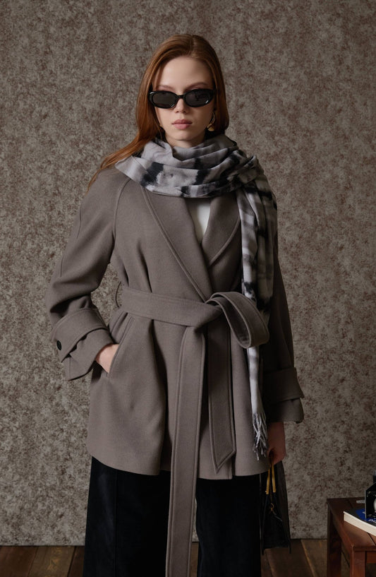 Kruvaze Vizon Kaşe Ceket Kaban - Fatma Atasoy