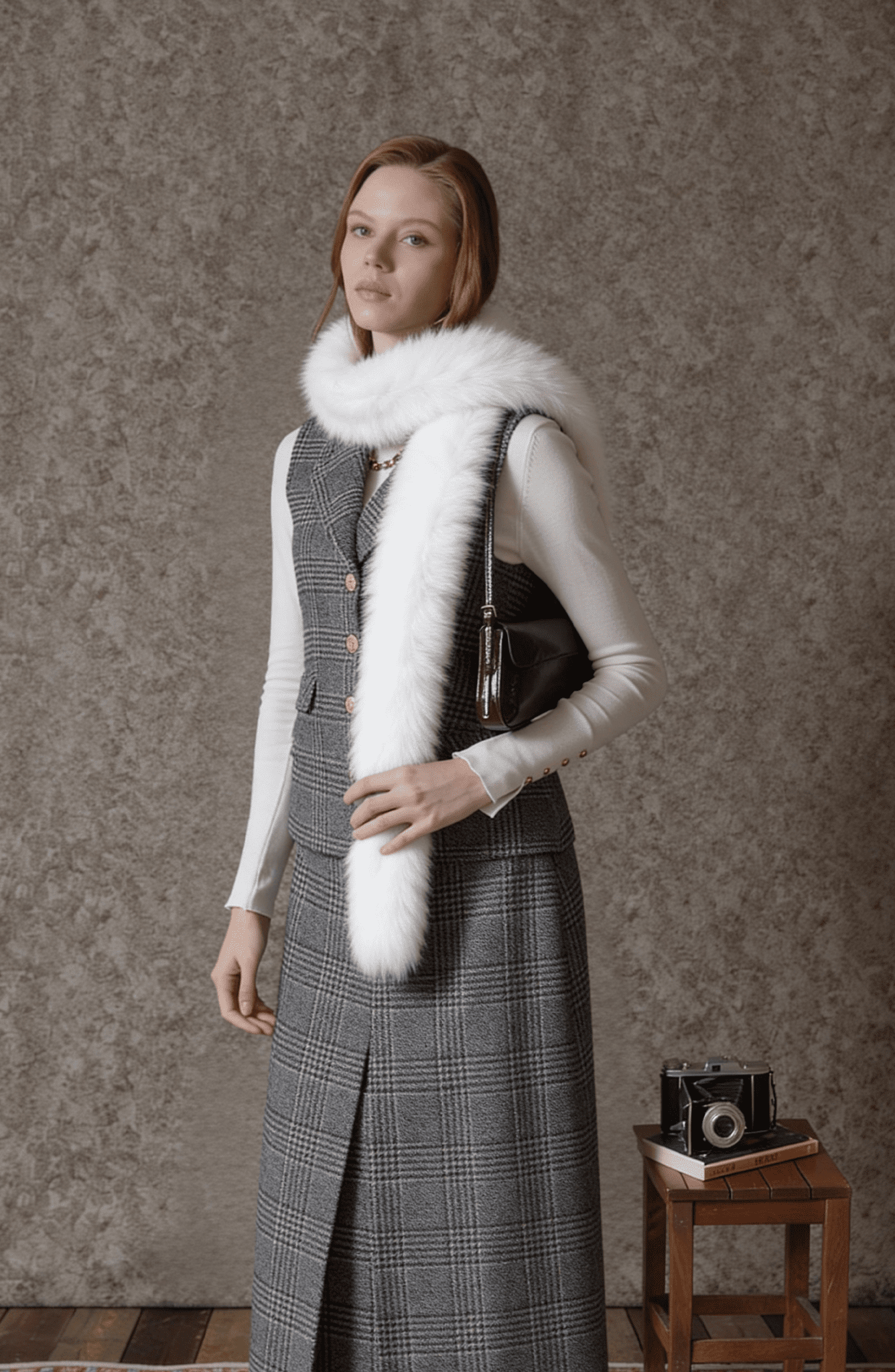 Kürk Ekru Atkı - Fatma Atasoy