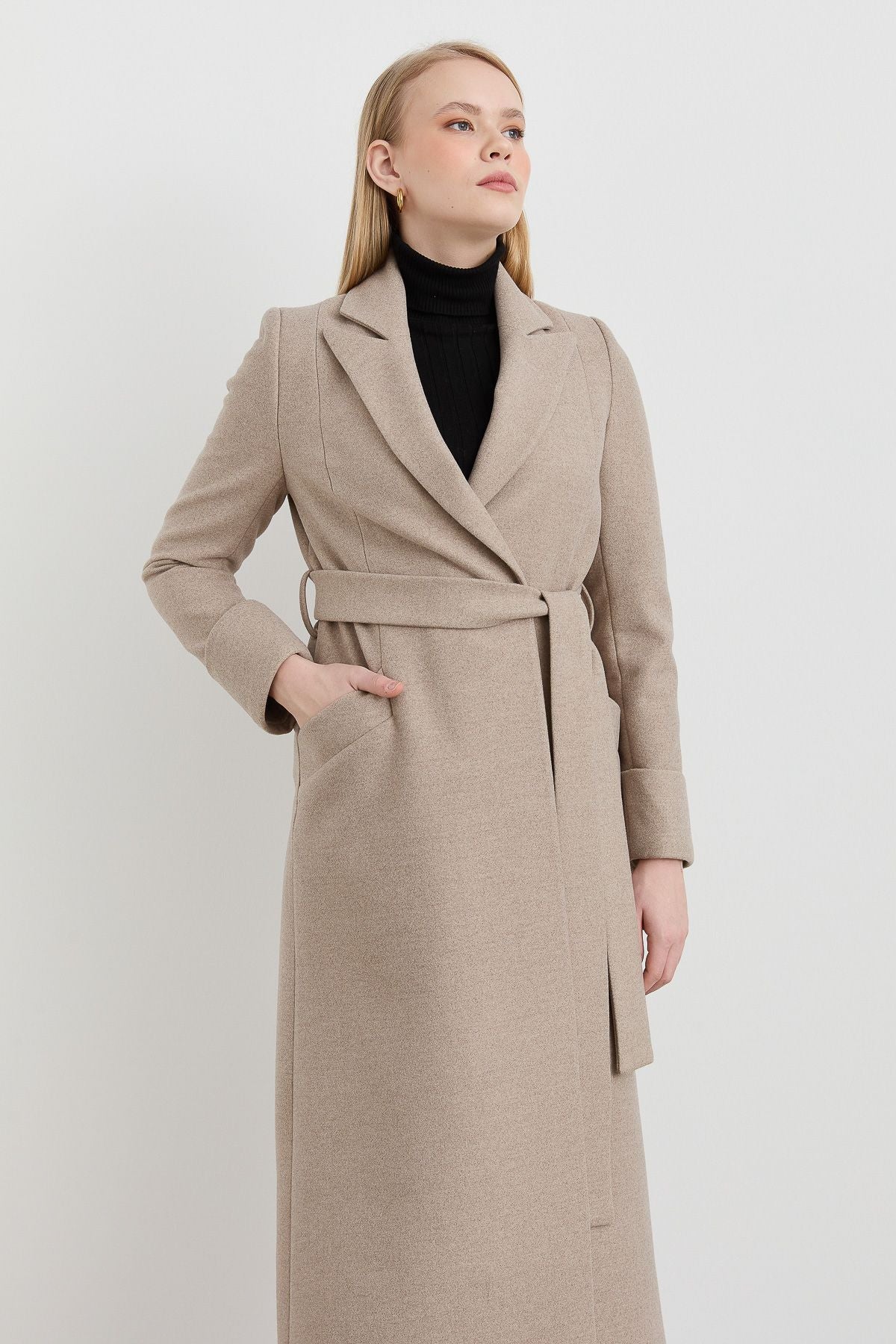 Kuşaklı Maksi Kaban Taş - Fatma Atasoy