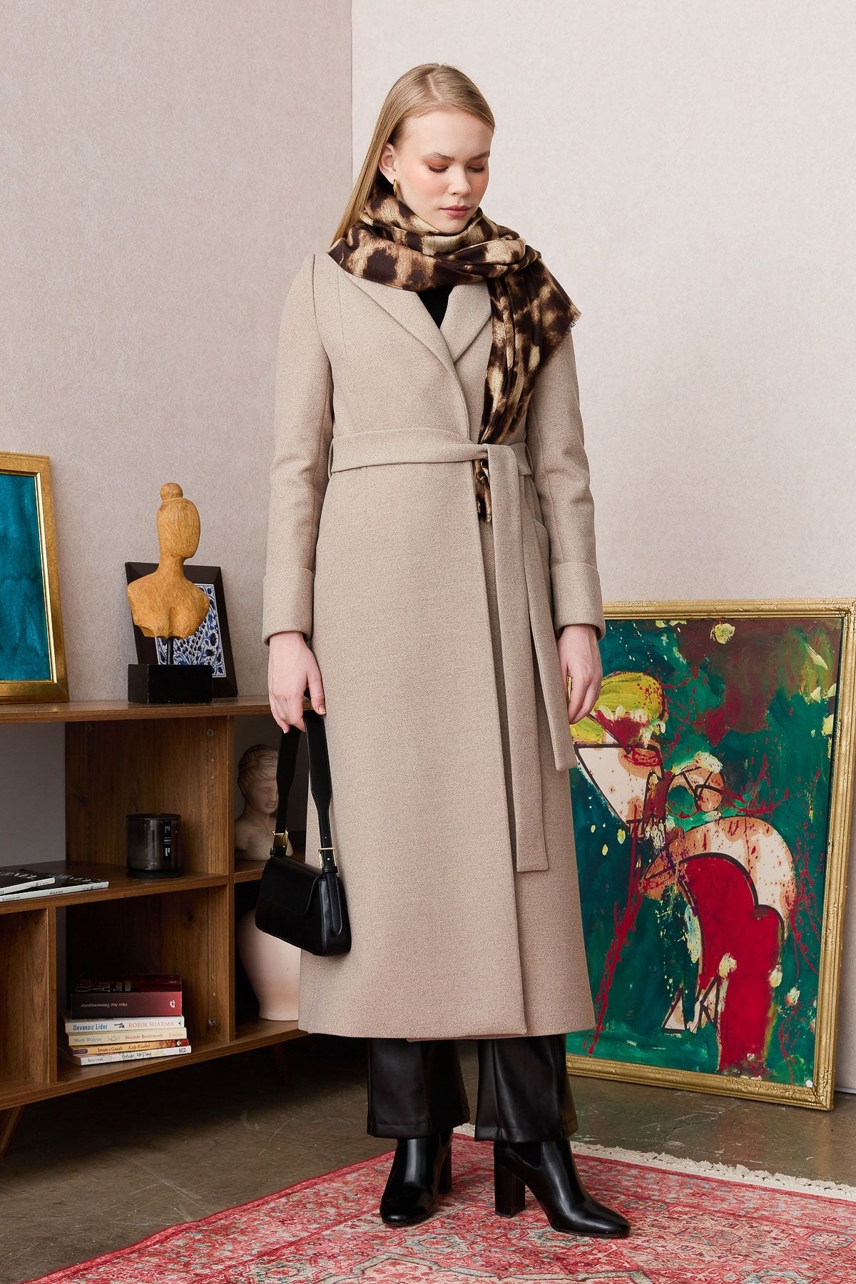 Kuşaklı Maksi Kaban Taş - Fatma Atasoy