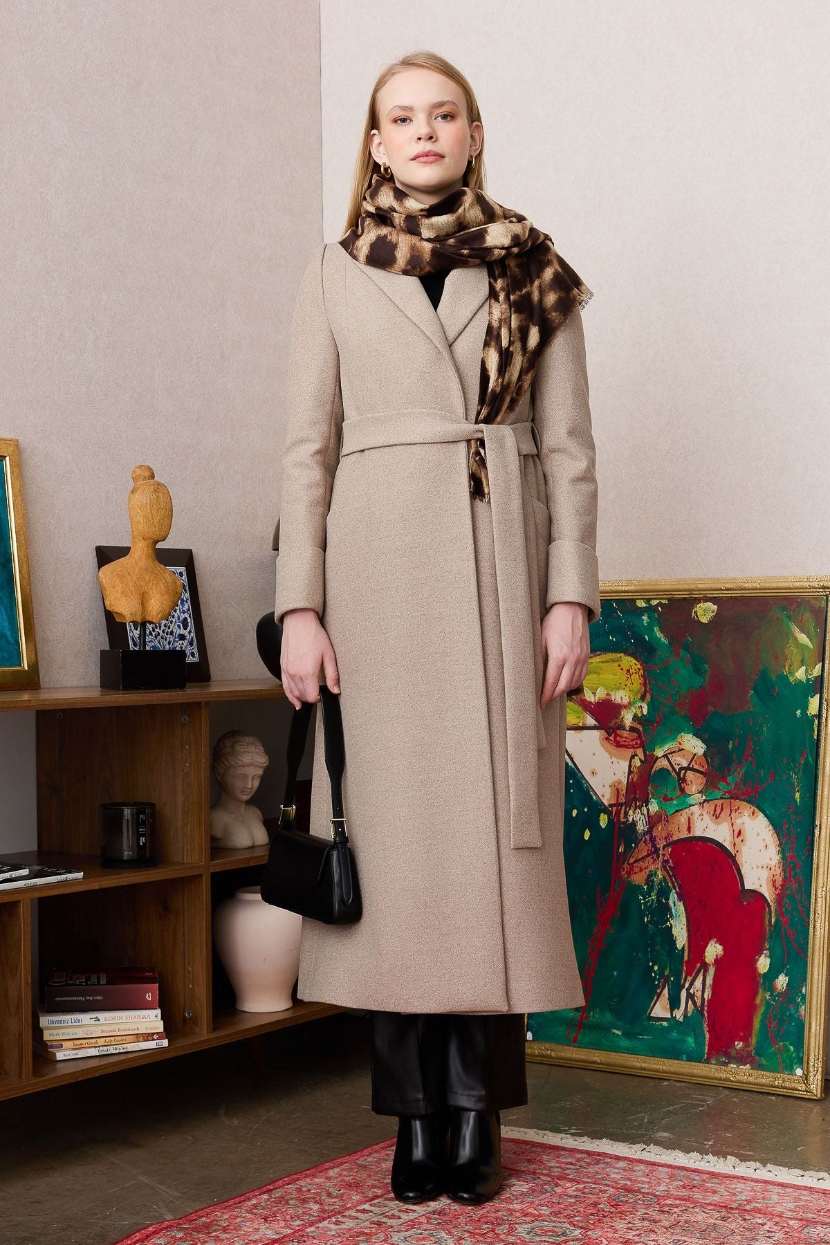 Kuşaklı Maksi Kaban Taş - Fatma Atasoy