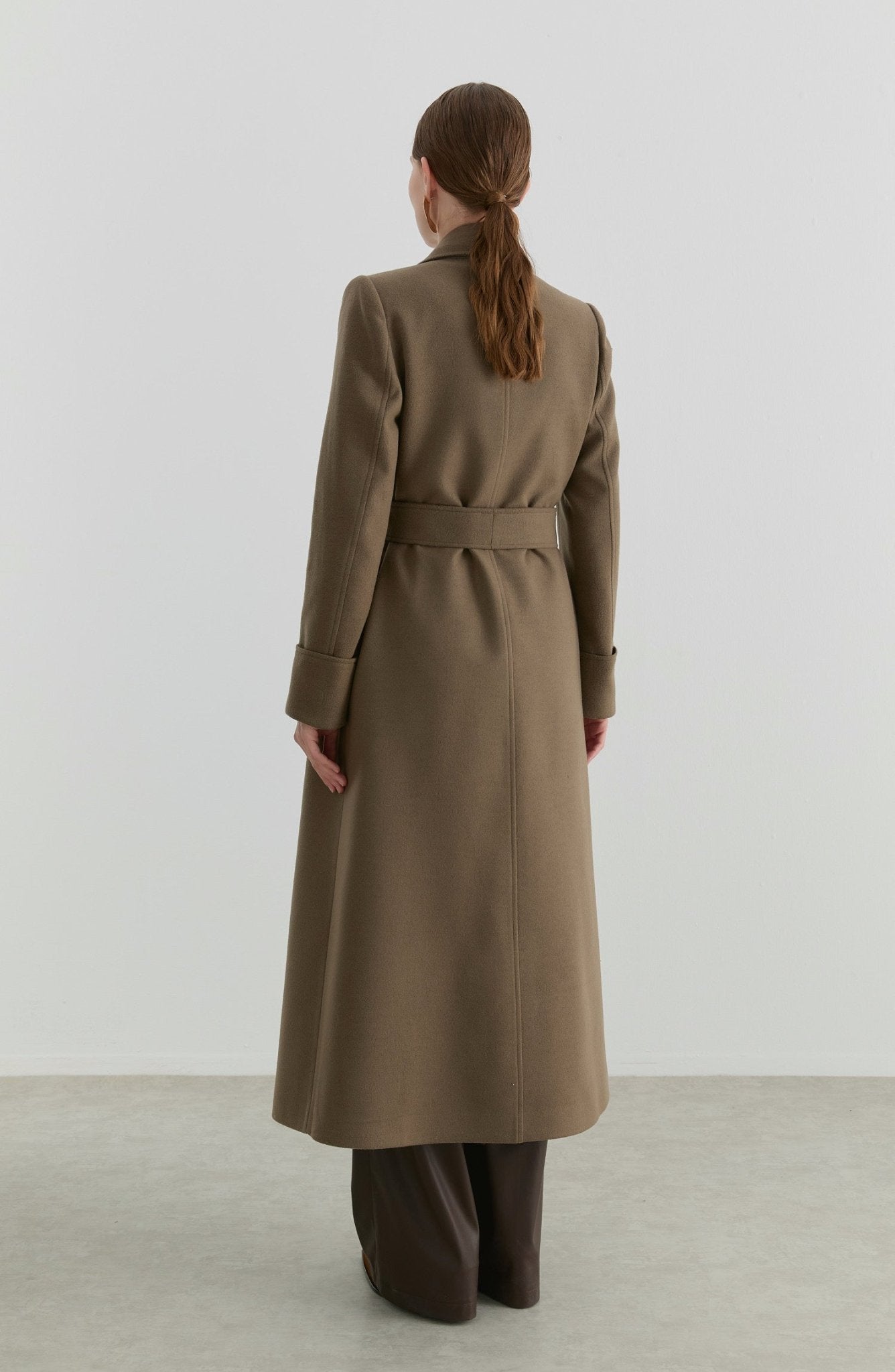 Kuşaklı Vizon Kaşmir Maksi Kaban - Fatma Atasoy