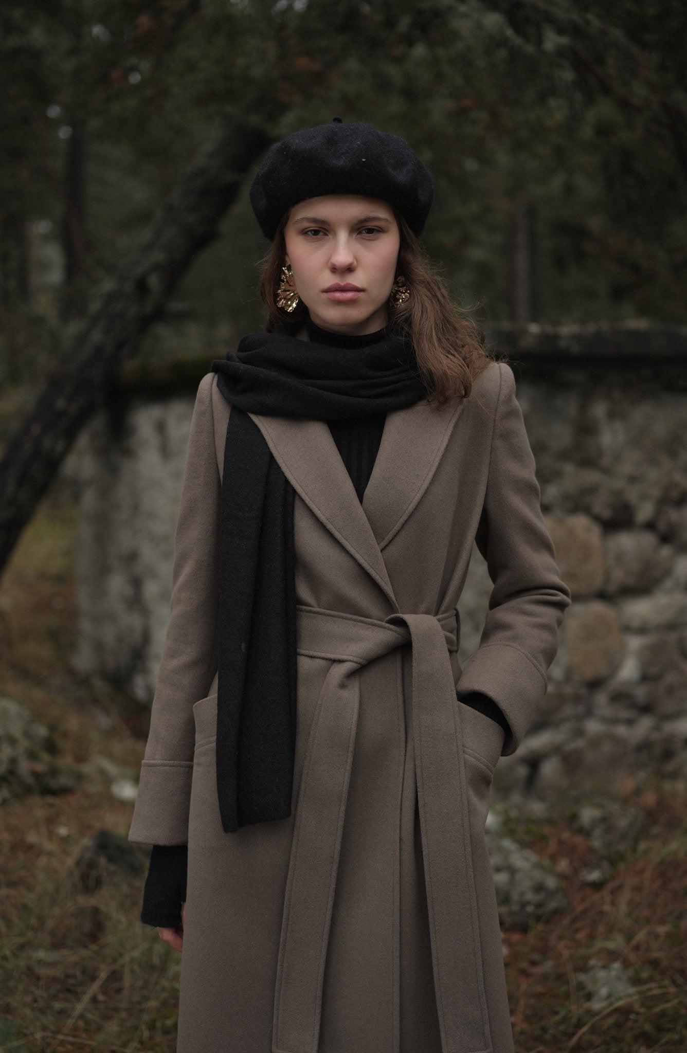 Kuşaklı Vizon Kaşmir Maksi Kaban - Fatma Atasoy