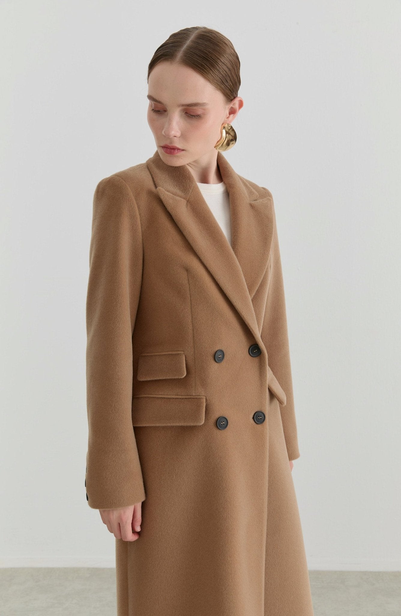 Maksi Tay Tüyü Mocha Ceket Kaban - Fatma Atasoy