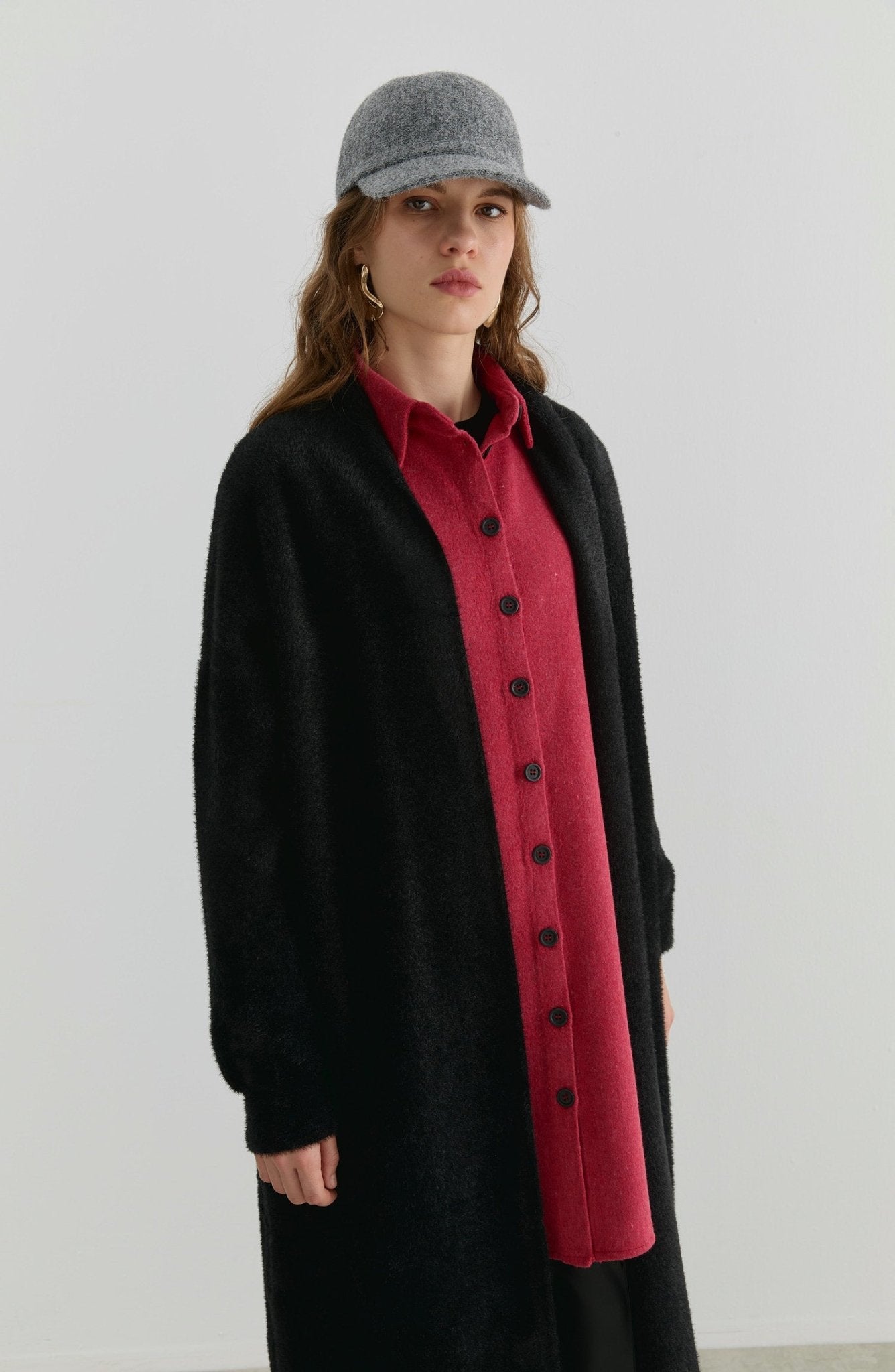 Maksi Yumoş Siyah Triko Hırka - Fatma Atasoy