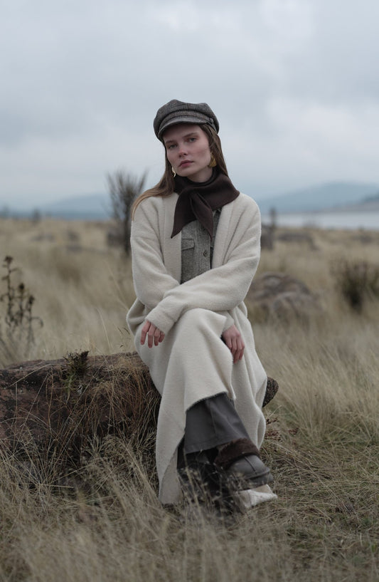 Maksi Yumoş Taş Triko Hırka - Fatma Atasoy