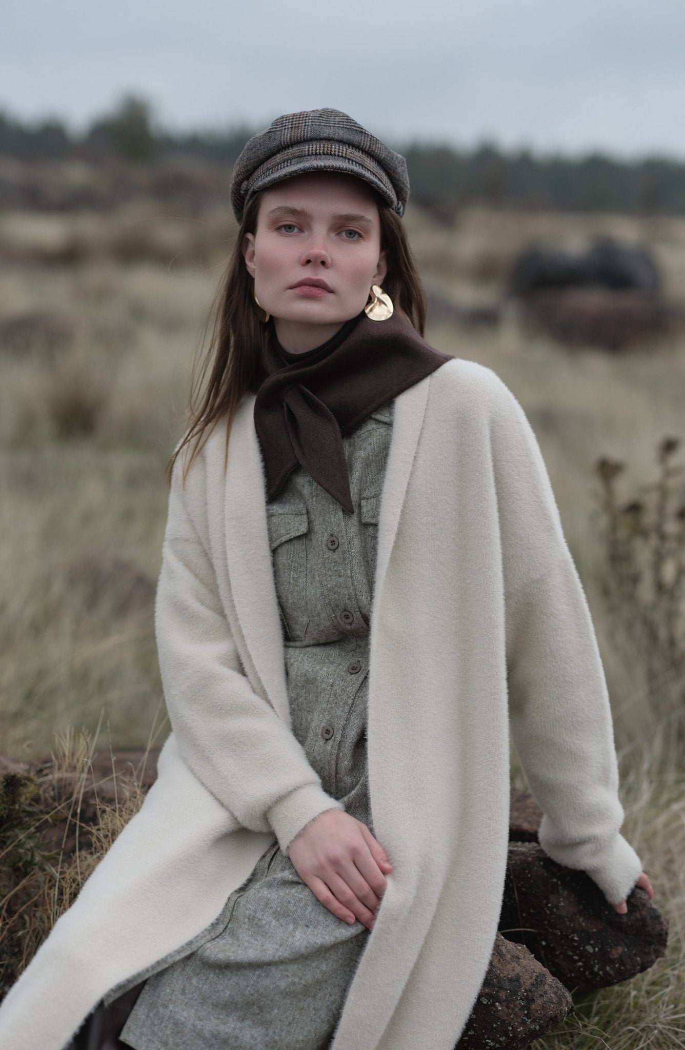 Maksi Yumoş Taş Triko Hırka - Fatma Atasoy