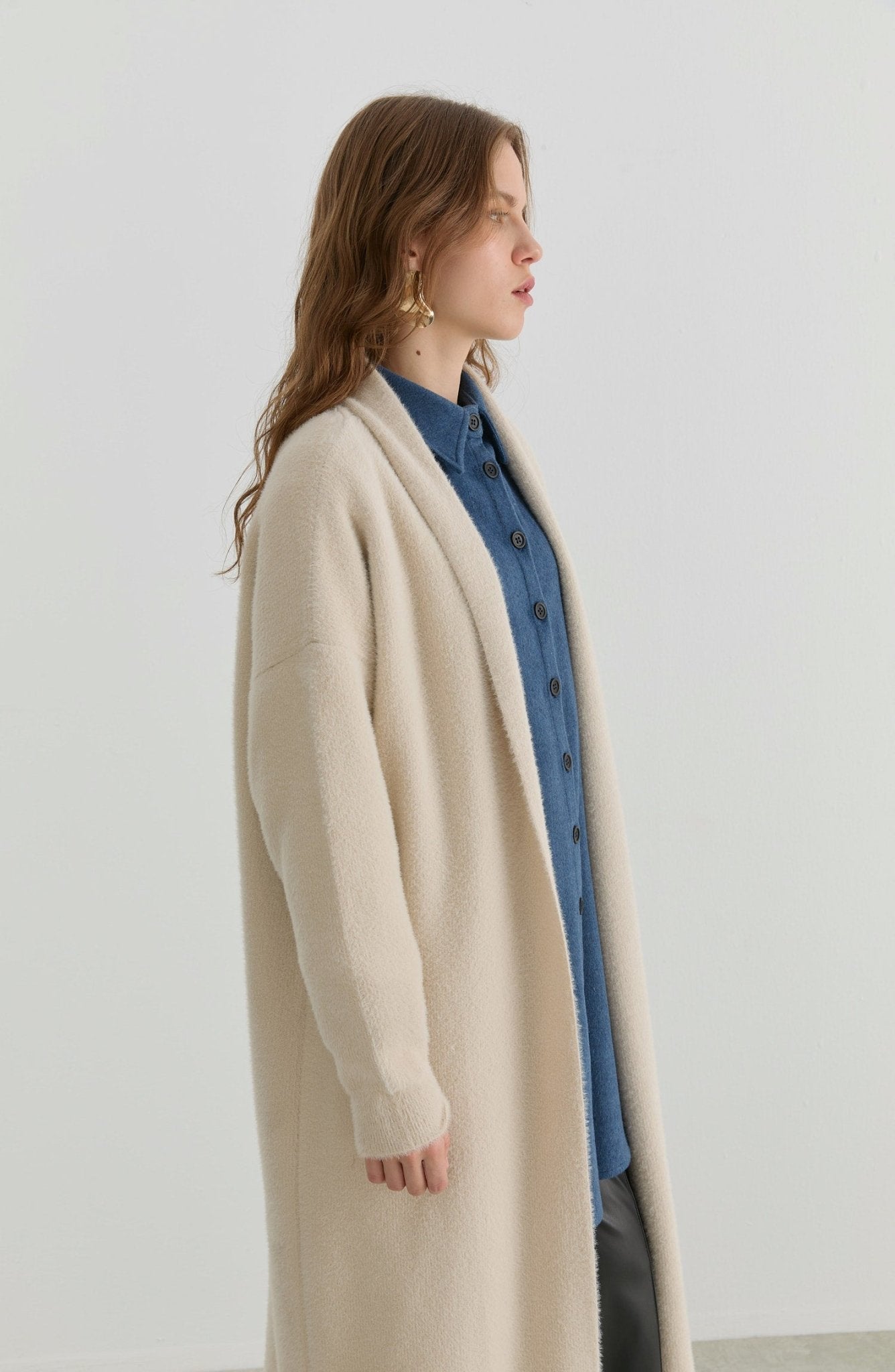 Maksi Yumoş Taş Triko Hırka - Fatma Atasoy