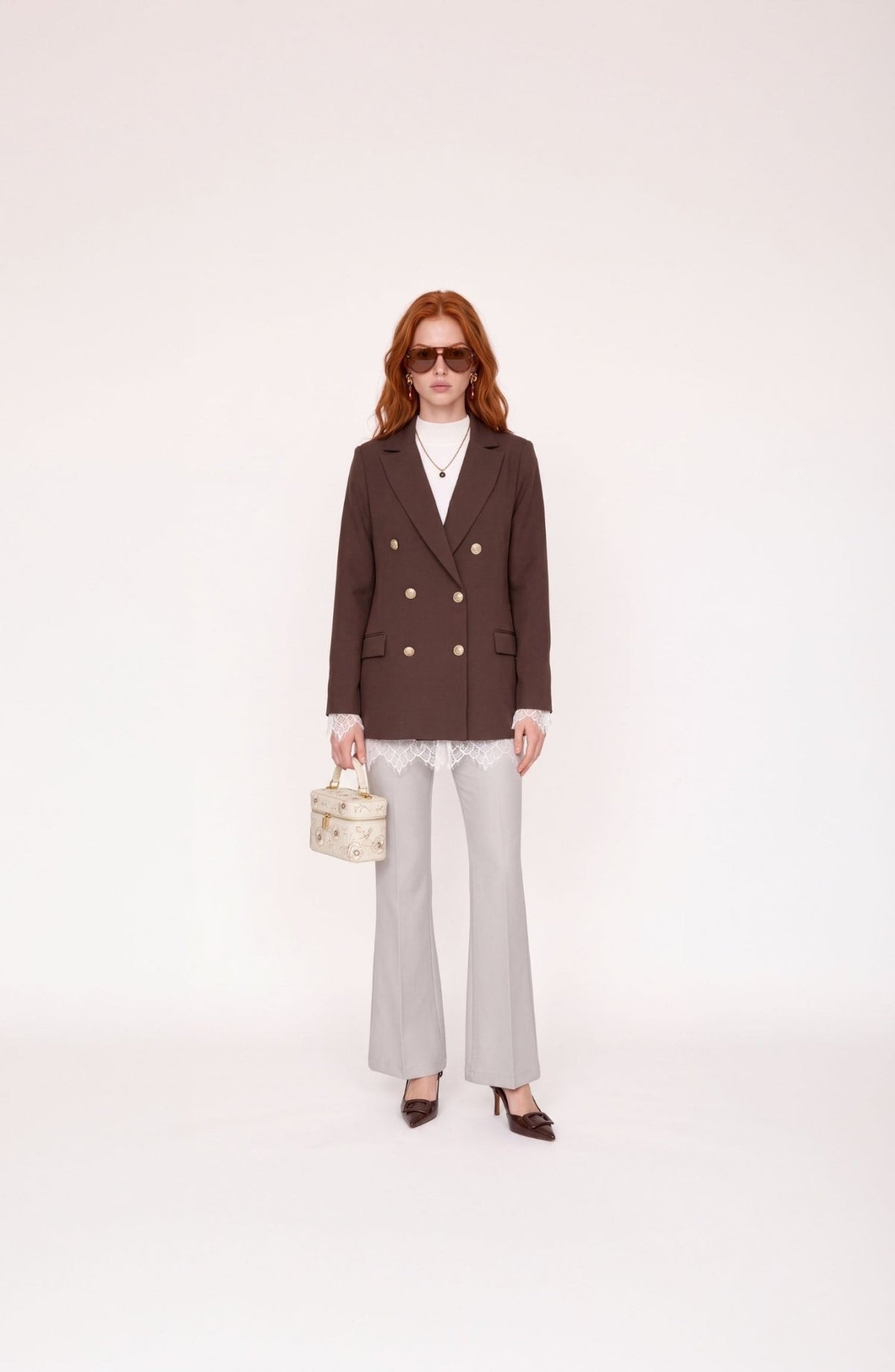 Midi Acı Kahve Blazer Ceket - Fatma Atasoy