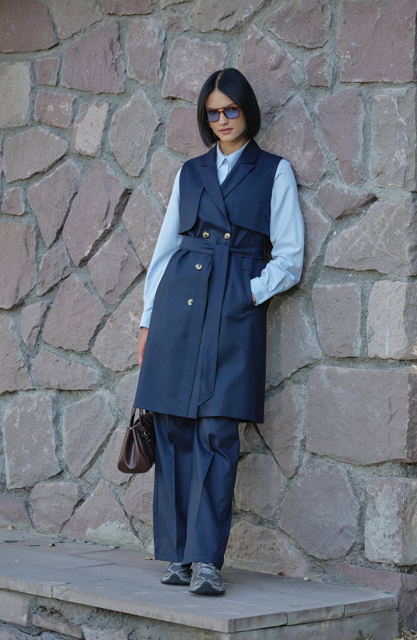 Midi Basic Bebe Mavi Gömlek - Fatma Atasoy