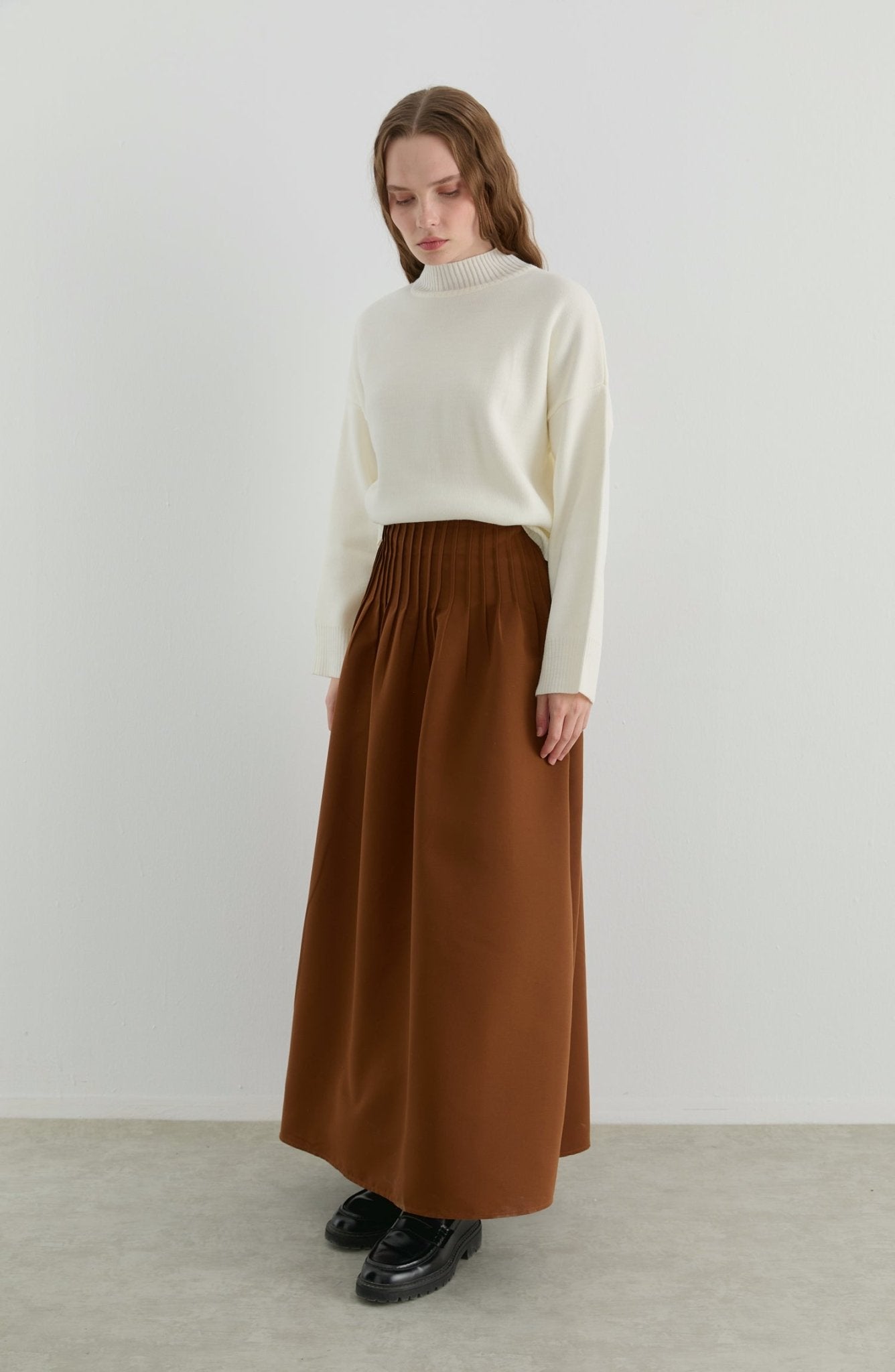 Nervürlü Taba Trenç Etek - Fatma Atasoy