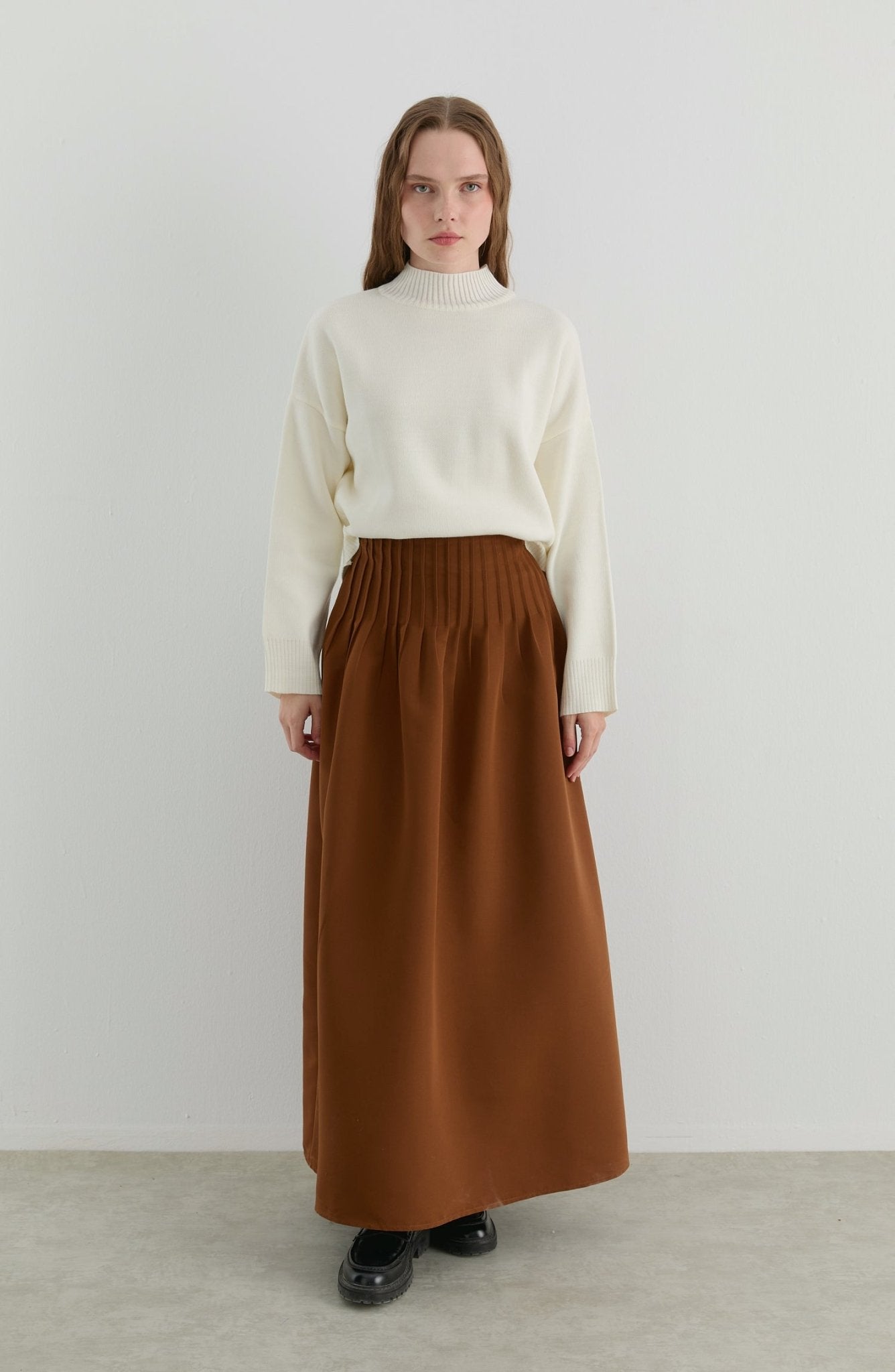 Nervürlü Taba Trenç Etek - Fatma Atasoy