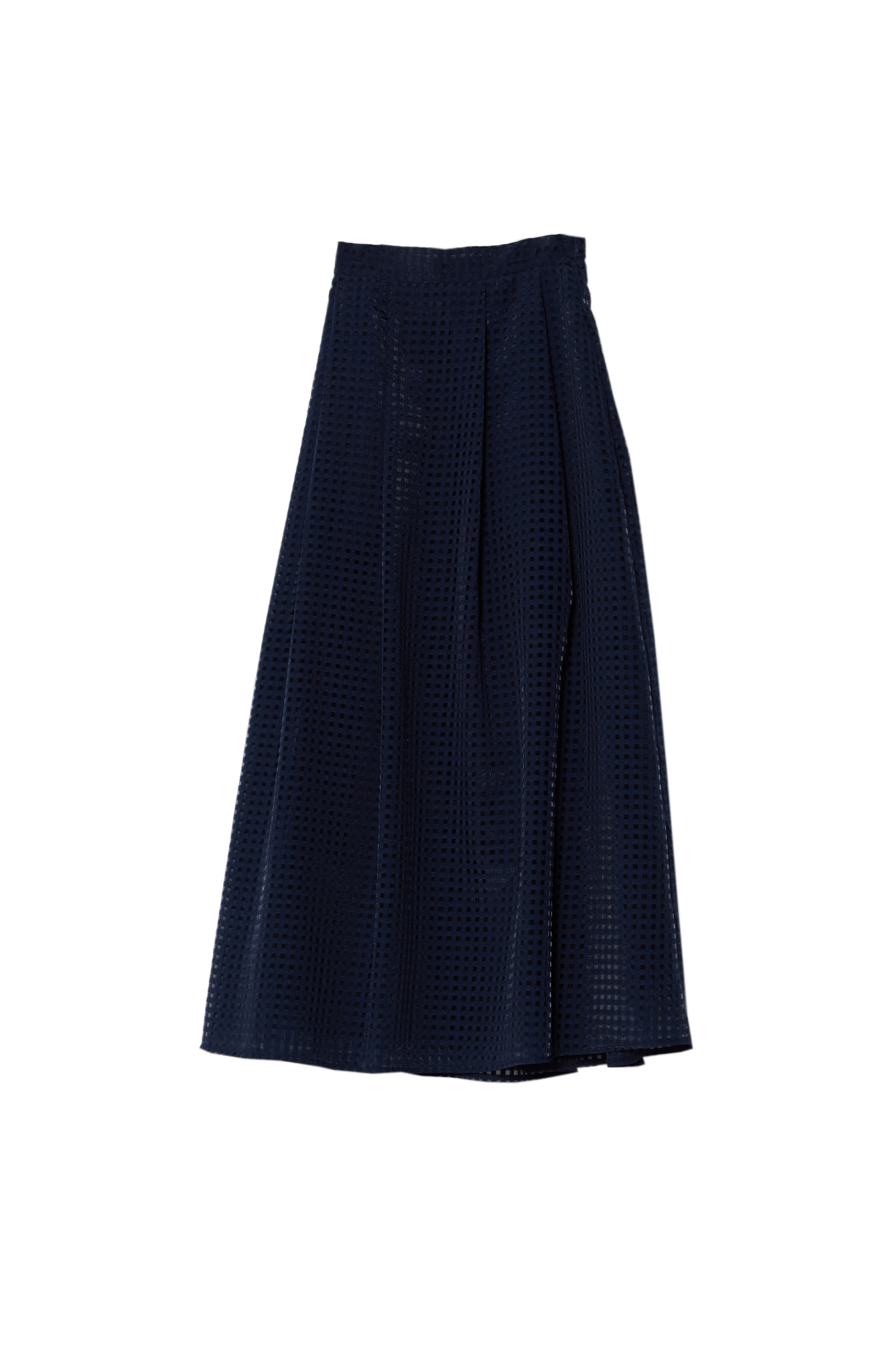 Organze Lacivert Çift Pile Etek - Fatma Atasoy