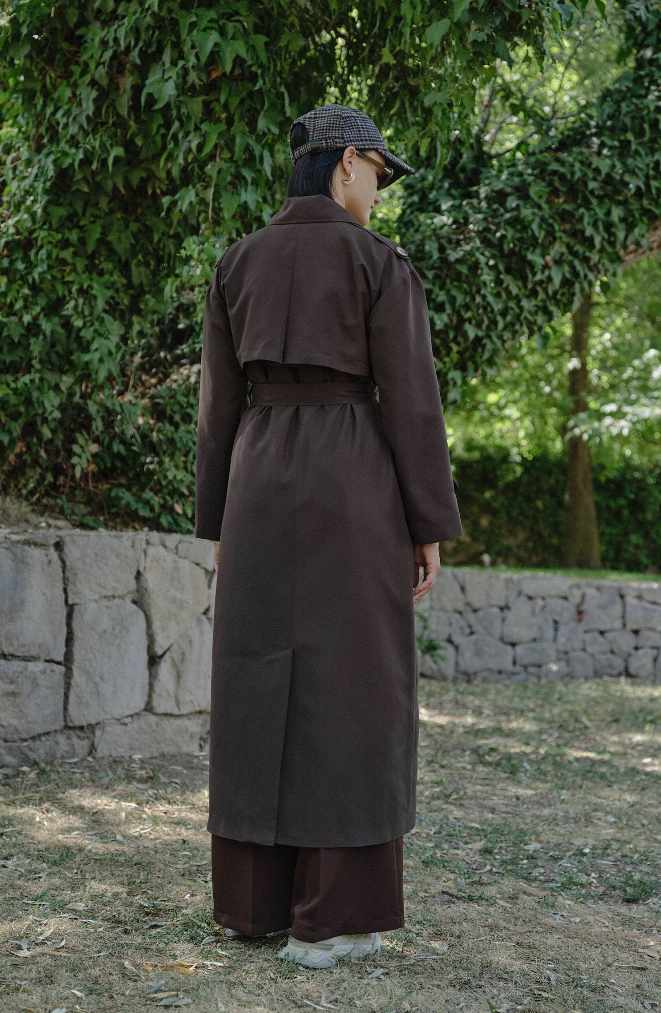 Oversize Acı Kahve Maksi Trençkot - Fatma Atasoy