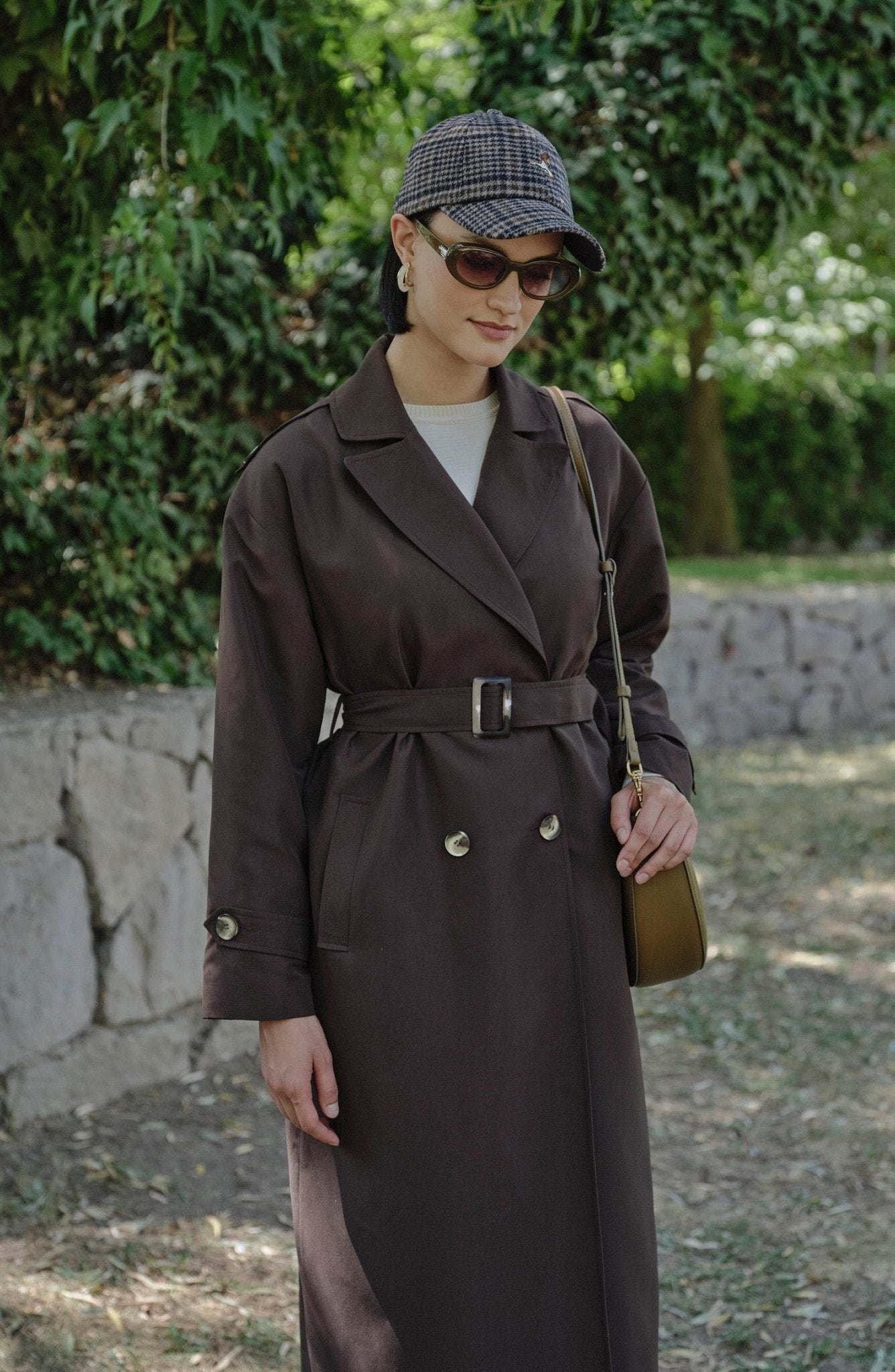 Oversize Acı Kahve Maksi Trençkot - Fatma Atasoy