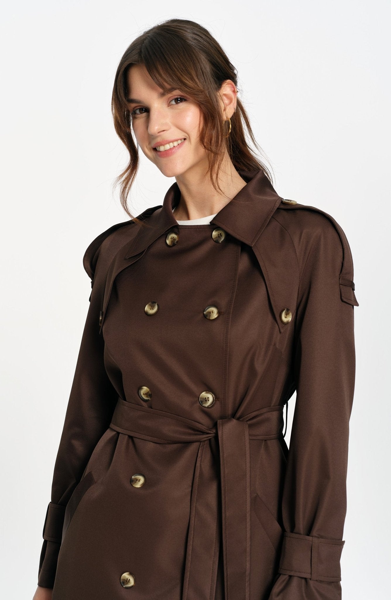 Oversize Acı Kahve Trençkot - Fatma Atasoy
