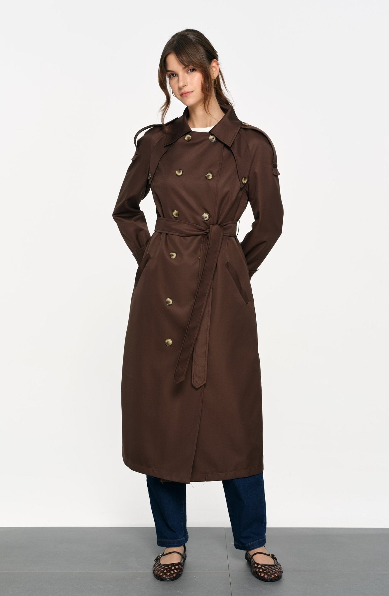 Oversize Acı Kahve Trençkot - Fatma Atasoy