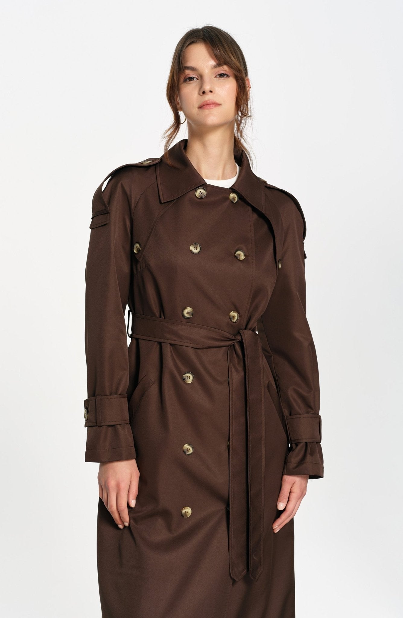 Oversize Acı Kahve Trençkot - Fatma Atasoy