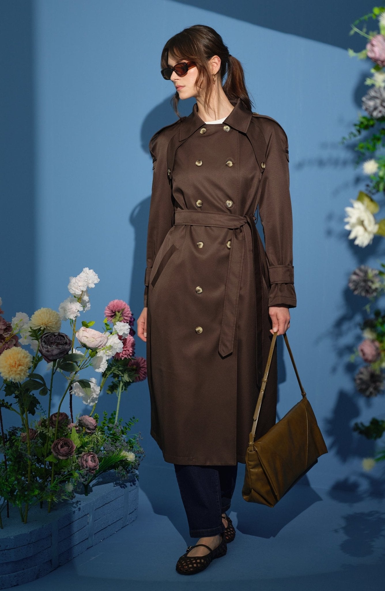 Oversize Acı Kahve Trençkot - Fatma Atasoy