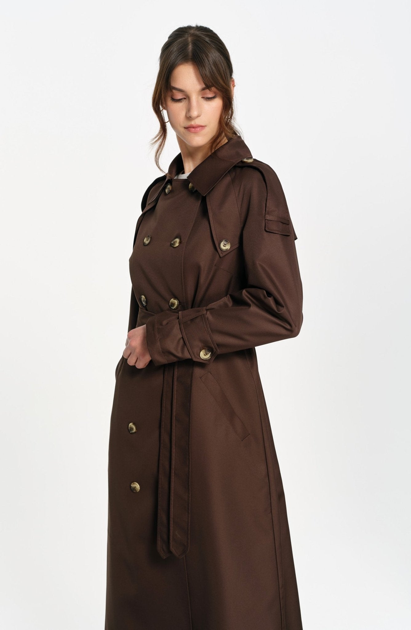 Oversize Acı Kahve Trençkot - Fatma Atasoy